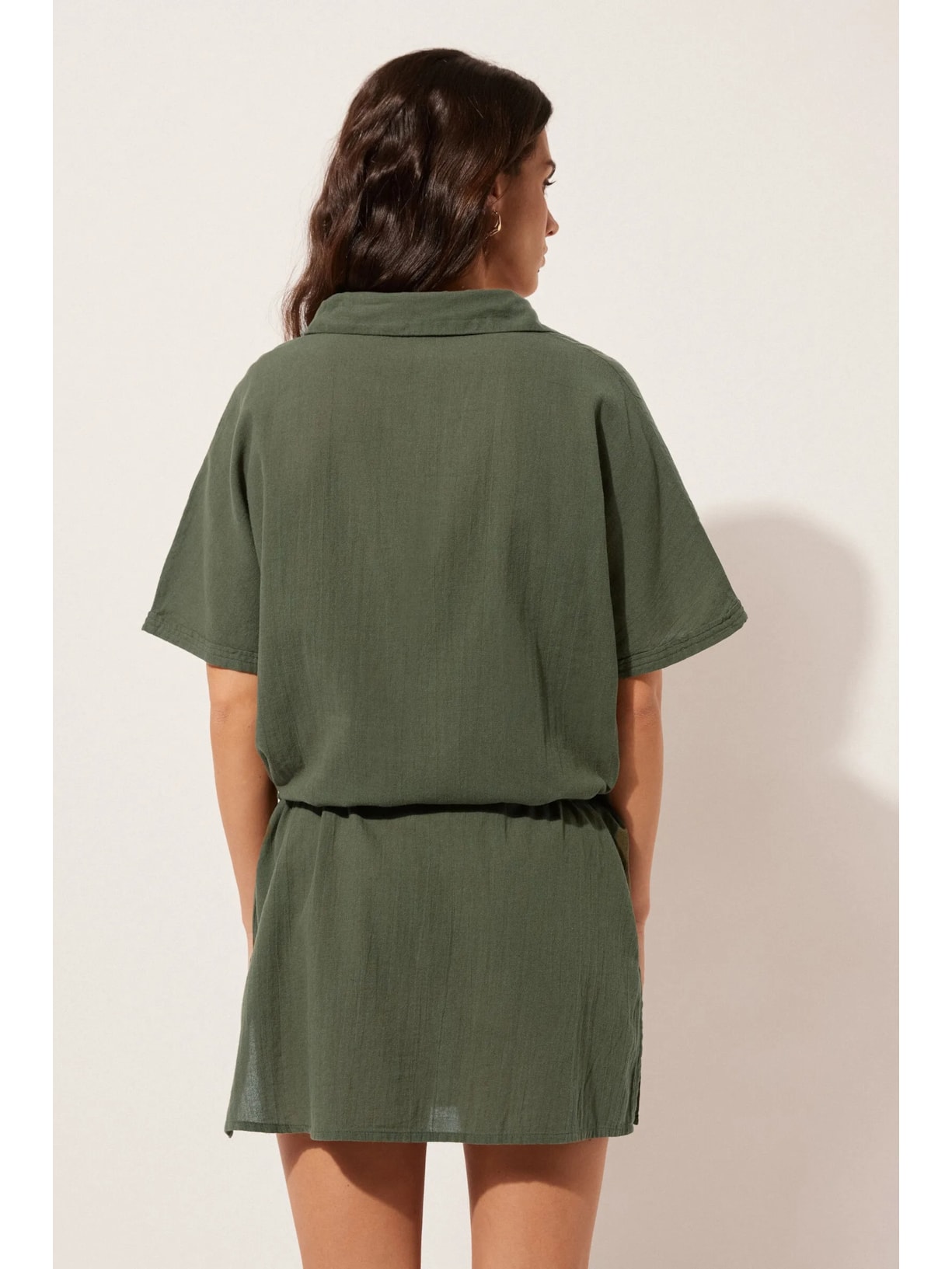 Kaftan Curto Com Cordão Ajustável Verde Calzedonia