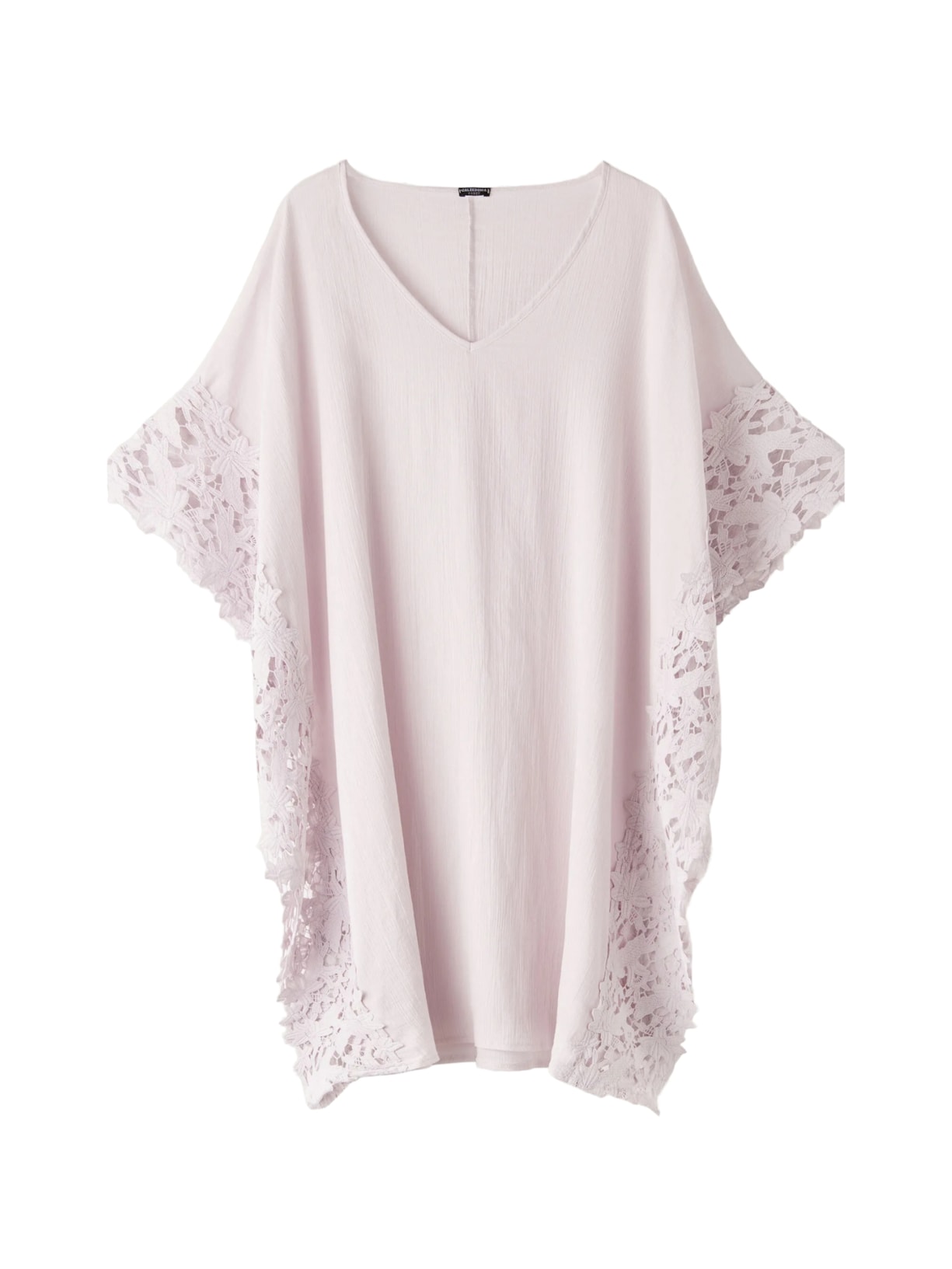 Kaftan Em Renda Macramê Com Flores Bege Calzedonia