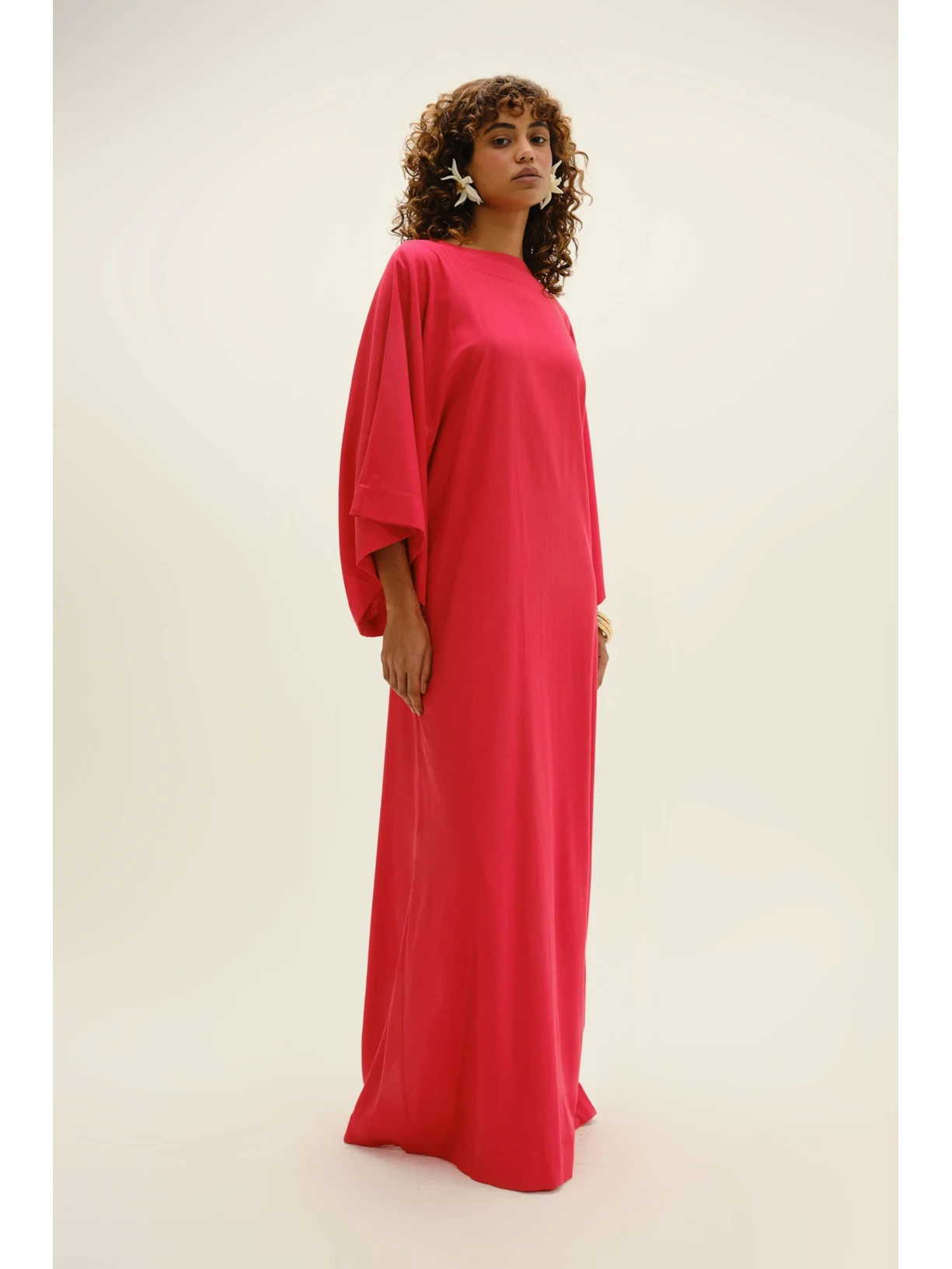 Kaftan Em Viscolinho Linen  Vermelho Suntime