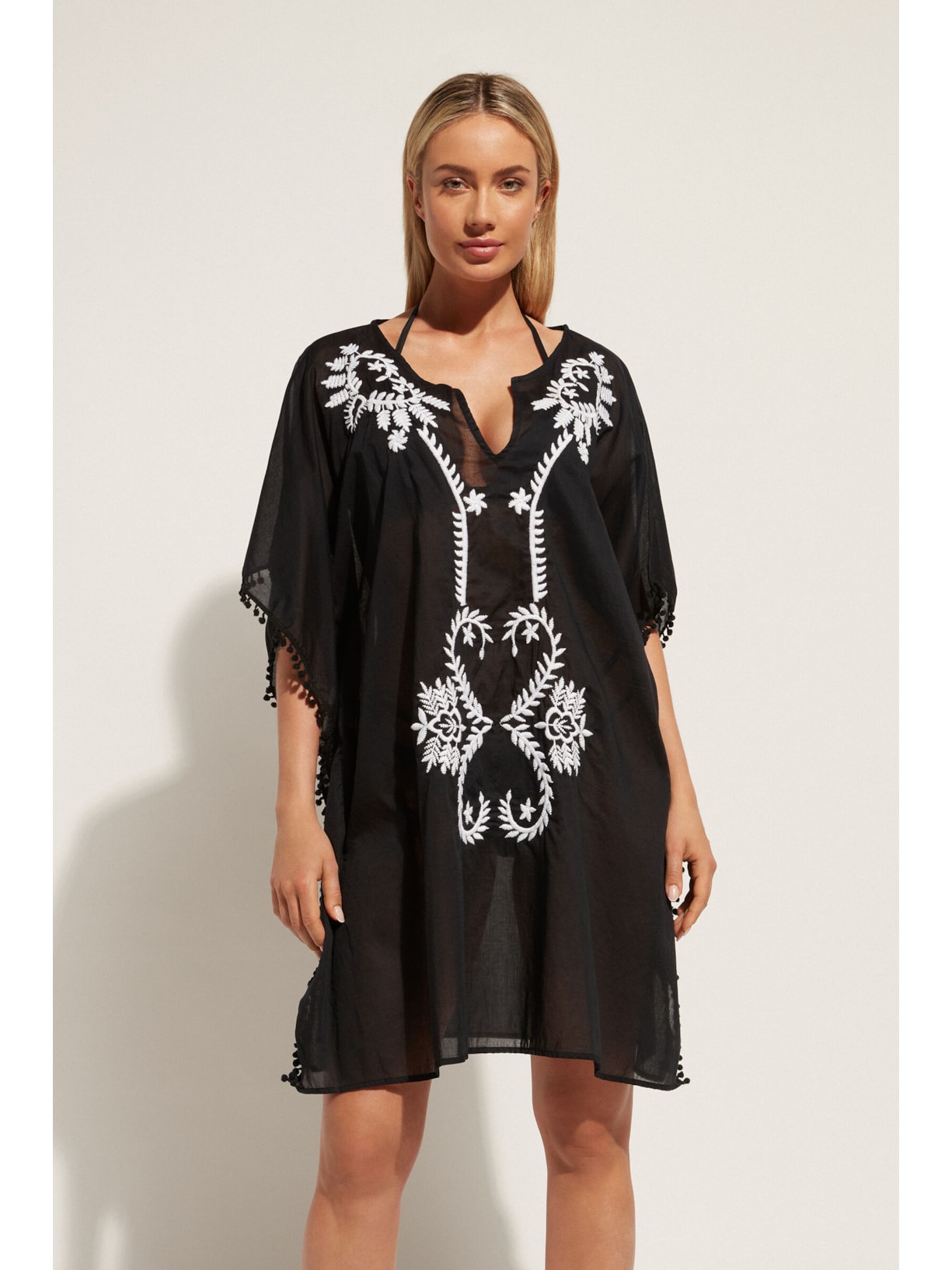 Kaftan Estilo Quimono Preto Calzedonia