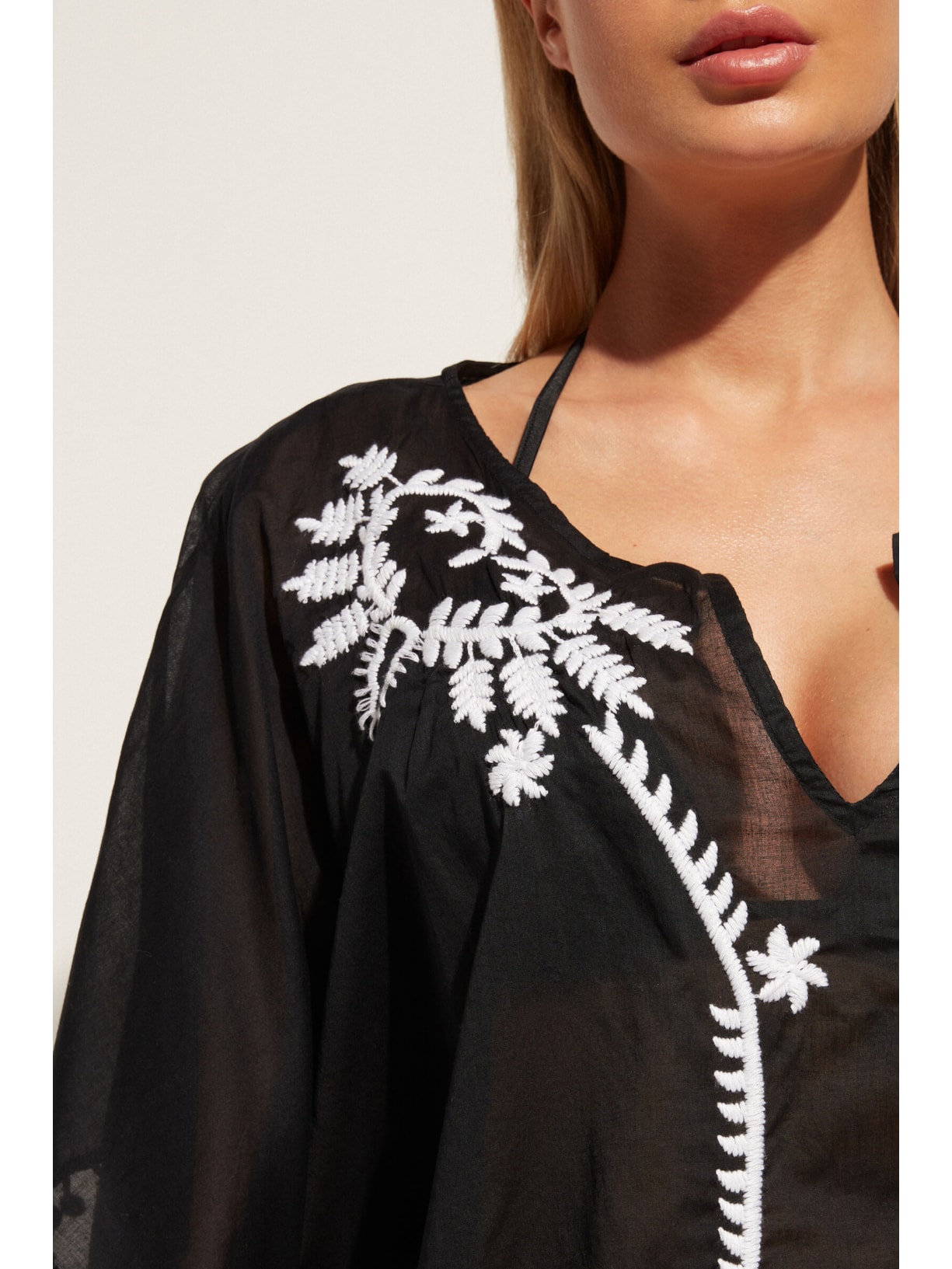 Kaftan Estilo Quimono Preto Calzedonia