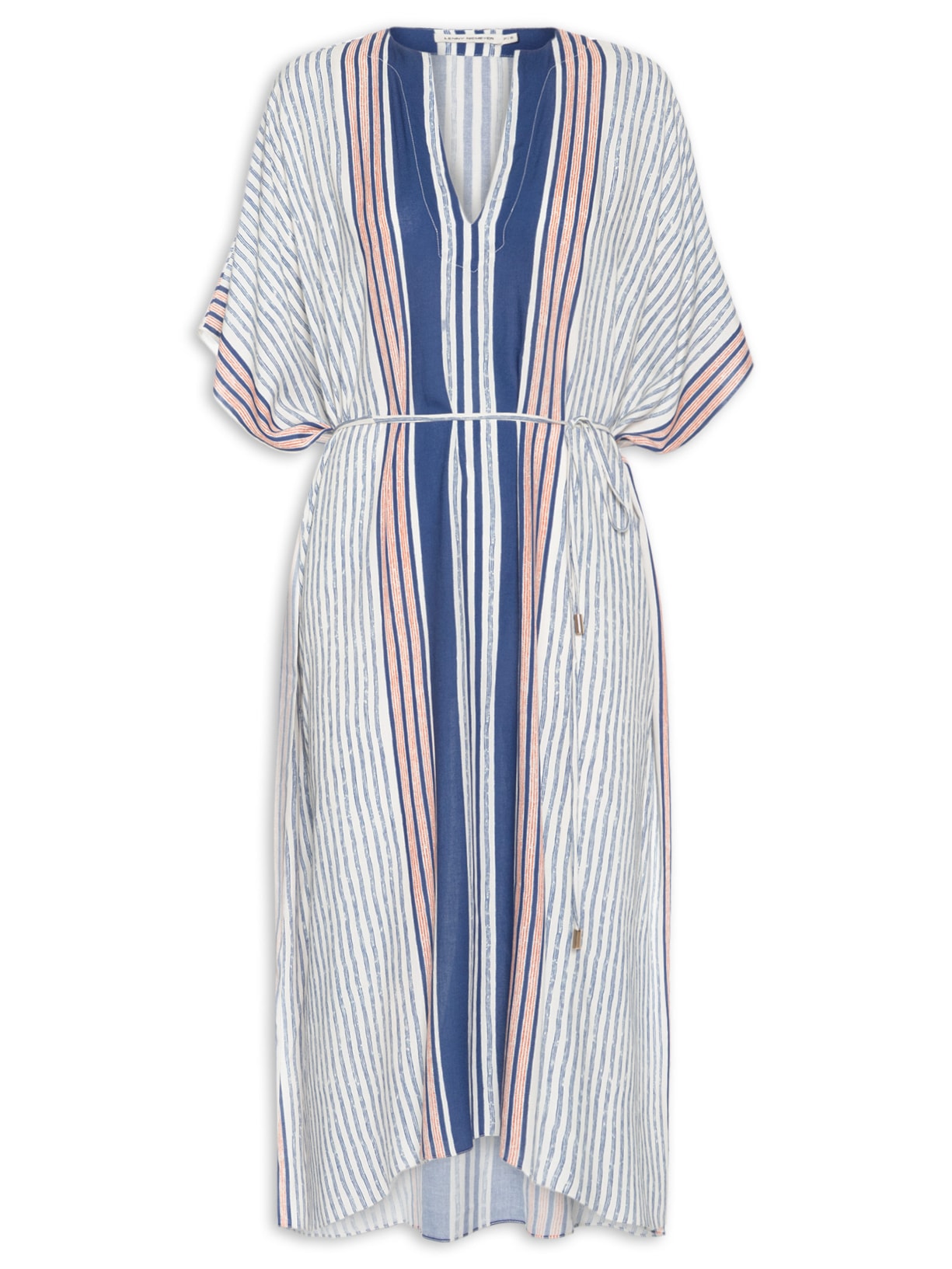 Kaftan Feminino Decote Moldura Azul Lenny Niemeyer