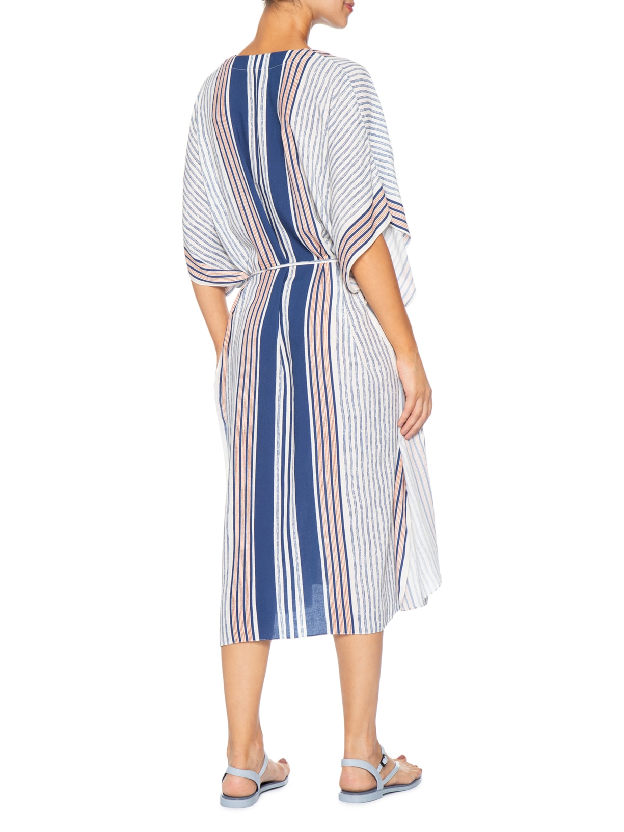 Kaftan Feminino Decote Moldura Azul Lenny Niemeyer