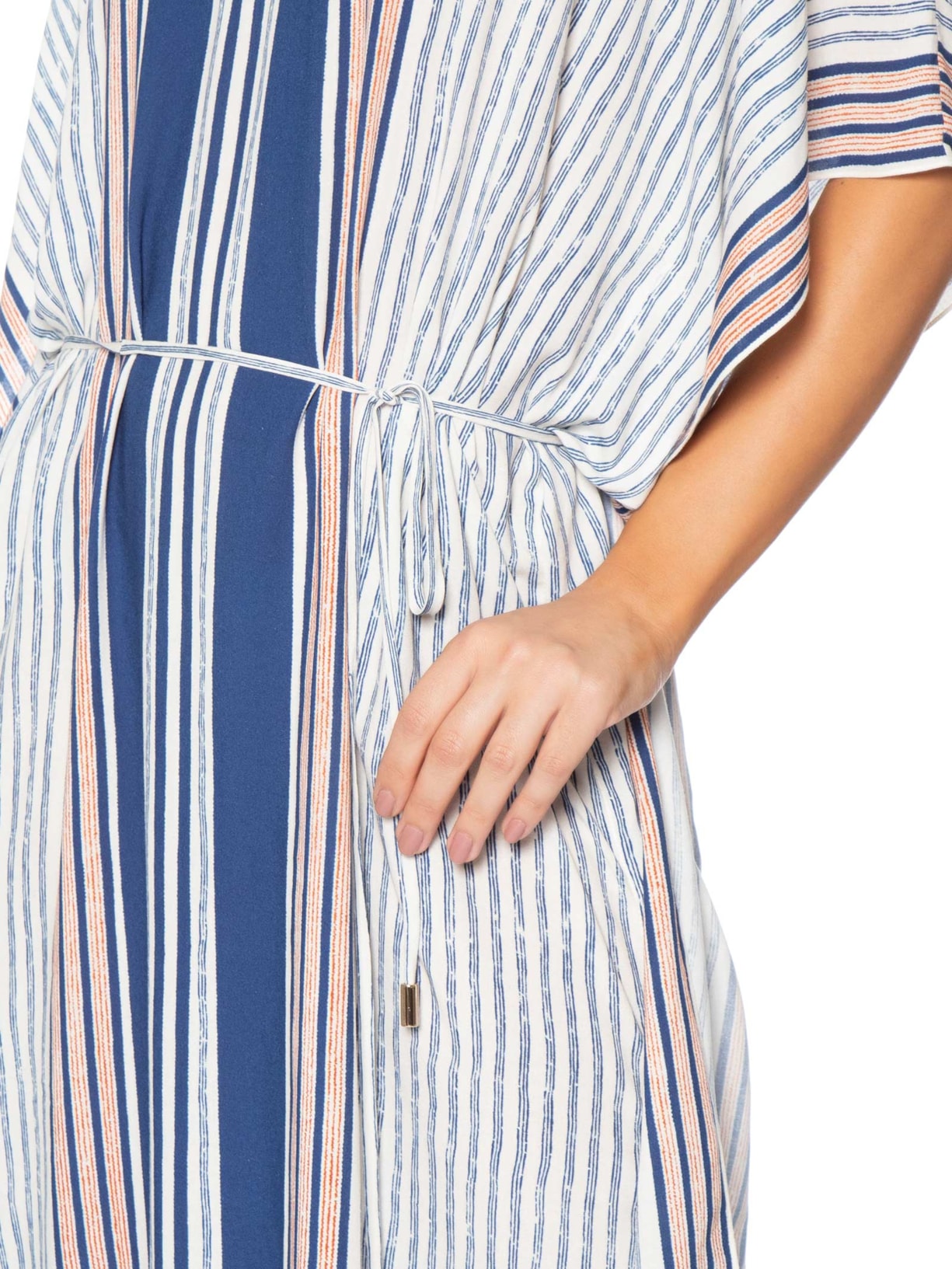 Kaftan Feminino Decote Moldura Azul Lenny Niemeyer
