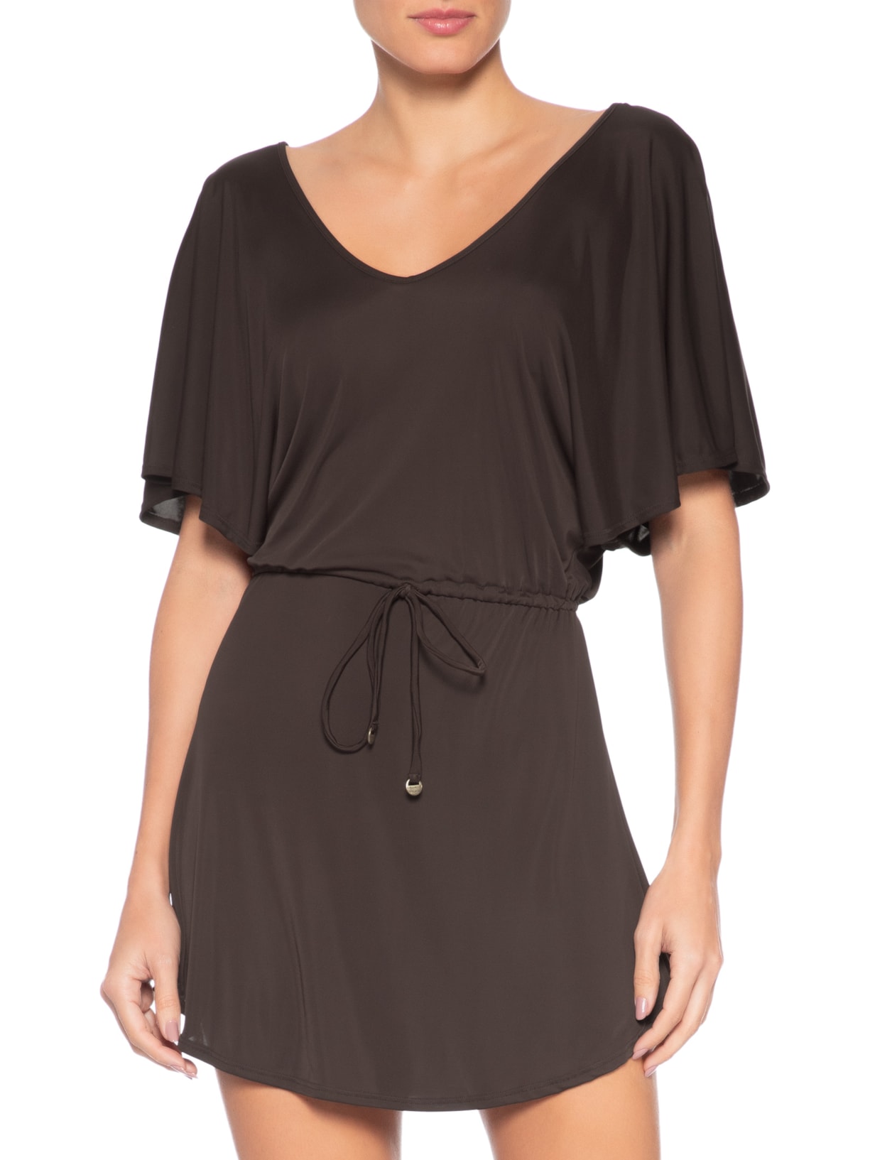 Kaftan Feminino Liso Marrom Água Doce