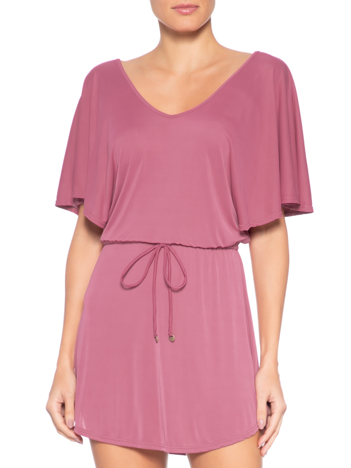 Kaftan Feminino Liso Rosa Água Doce