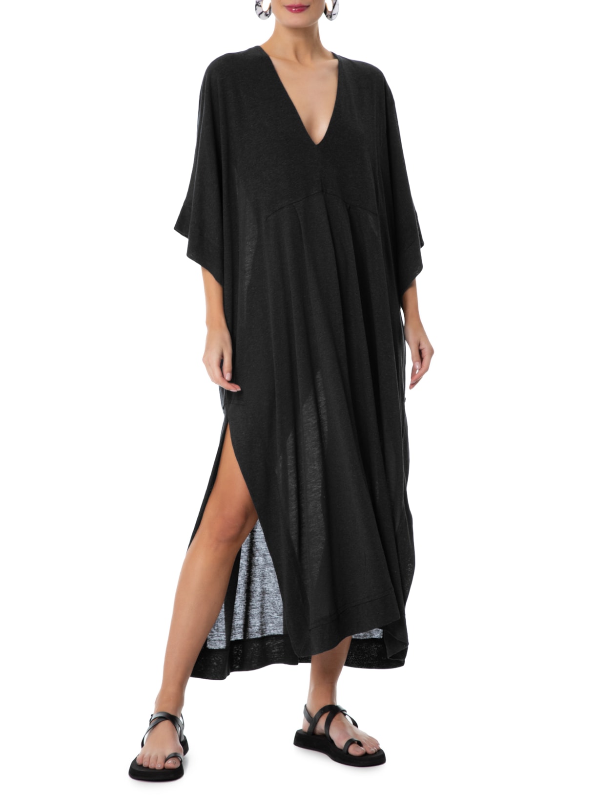 Kaftan Viscolinho Forest Preto Osklen