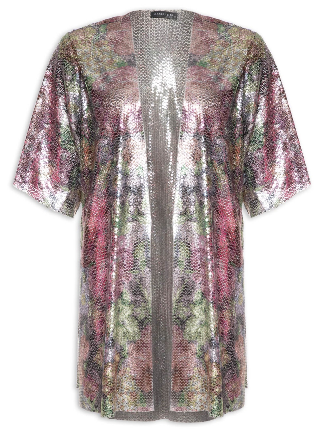 Kimono Carnaval Paetê Rosa Market 33