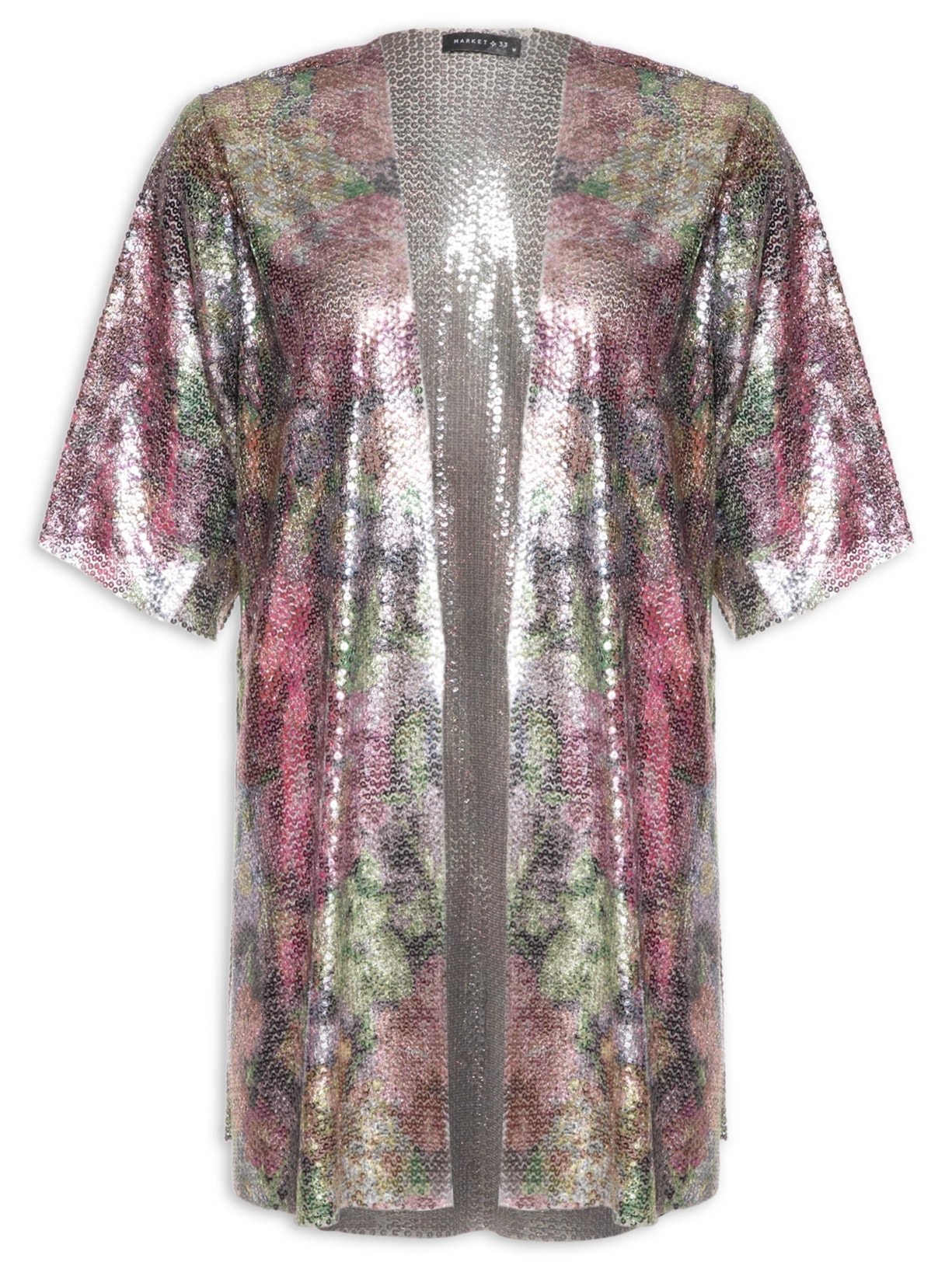 Kimono Carnaval Paetê Rosa Market 33