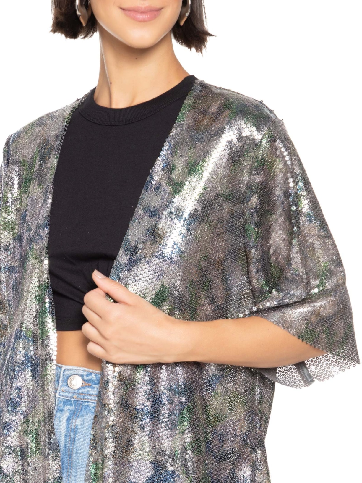 Kimono Carnaval Paetê Verde Market 33