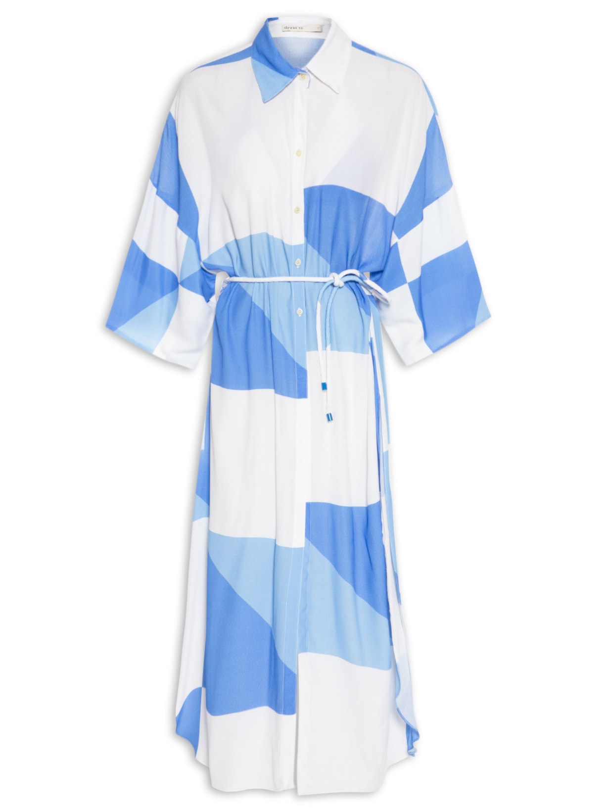 Kimono Com Top Estampa Veleiro Azul Dress To