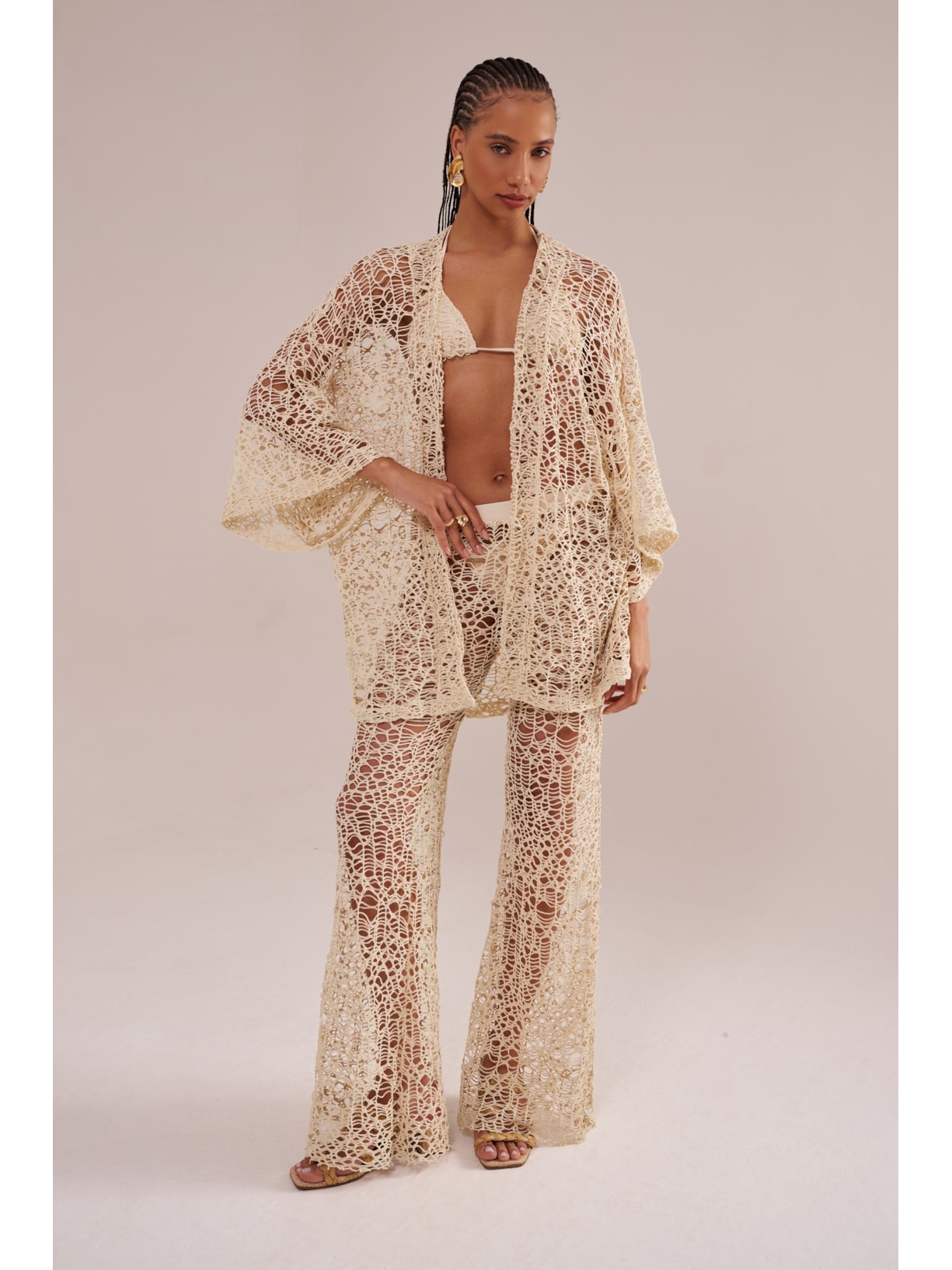 Kimono crochê pesca Suntime