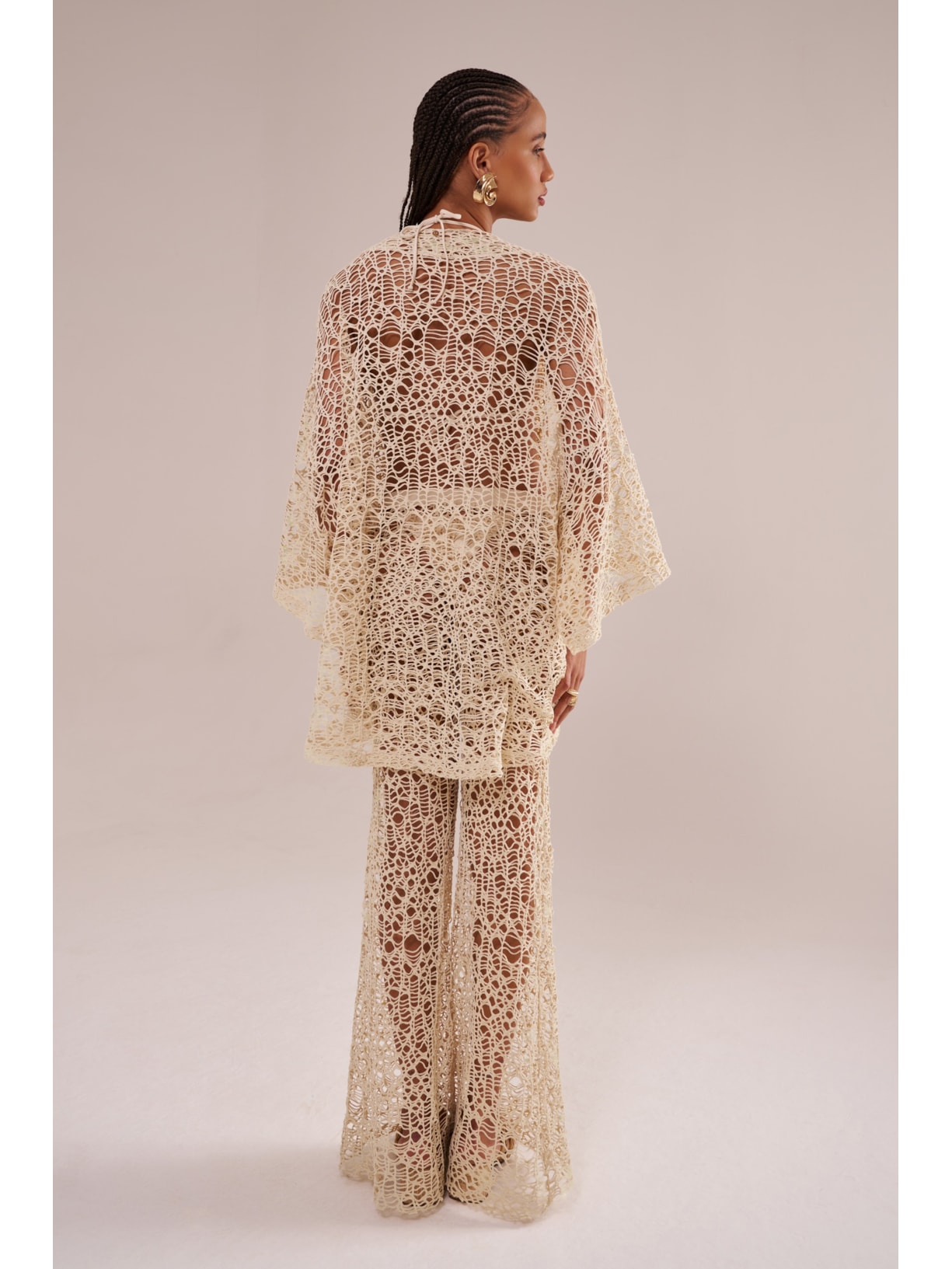 Kimono crochê pesca Suntime