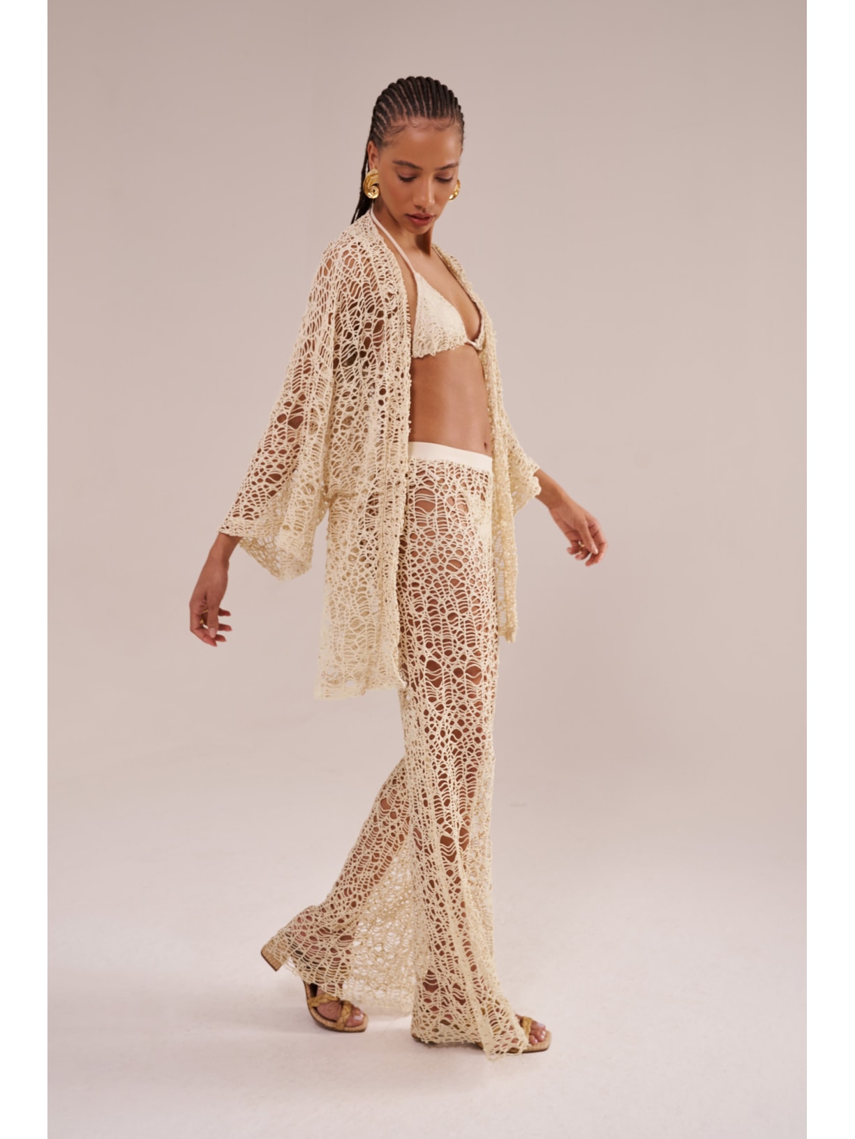 Kimono crochê pesca Suntime