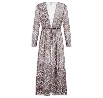 Kimono Feminino Animal Print Beachwear - Animal Print