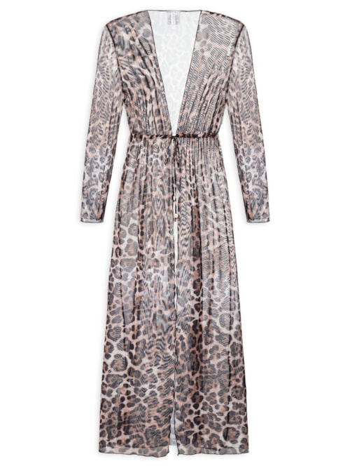 Kimono Feminino Animal Print Beachwear - Animal Print