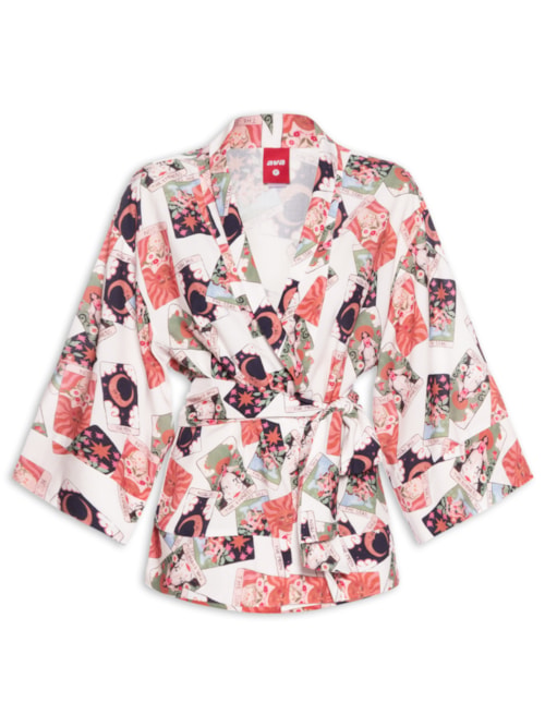 Kimono Feminino Atena Tarot - Off White