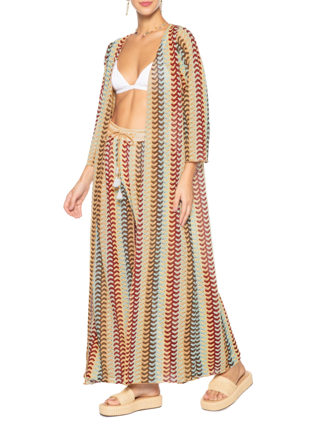 Kimono Feminino Beachwear Bege Mktbeach