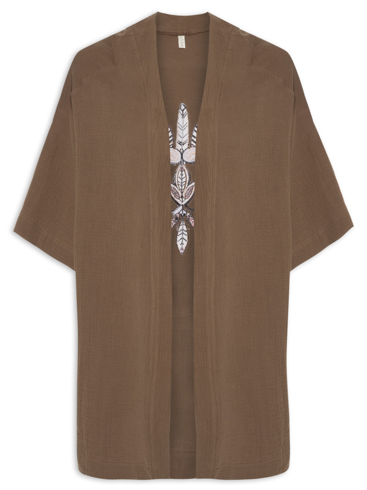 Kimono Feminino Bordado - Marrom
