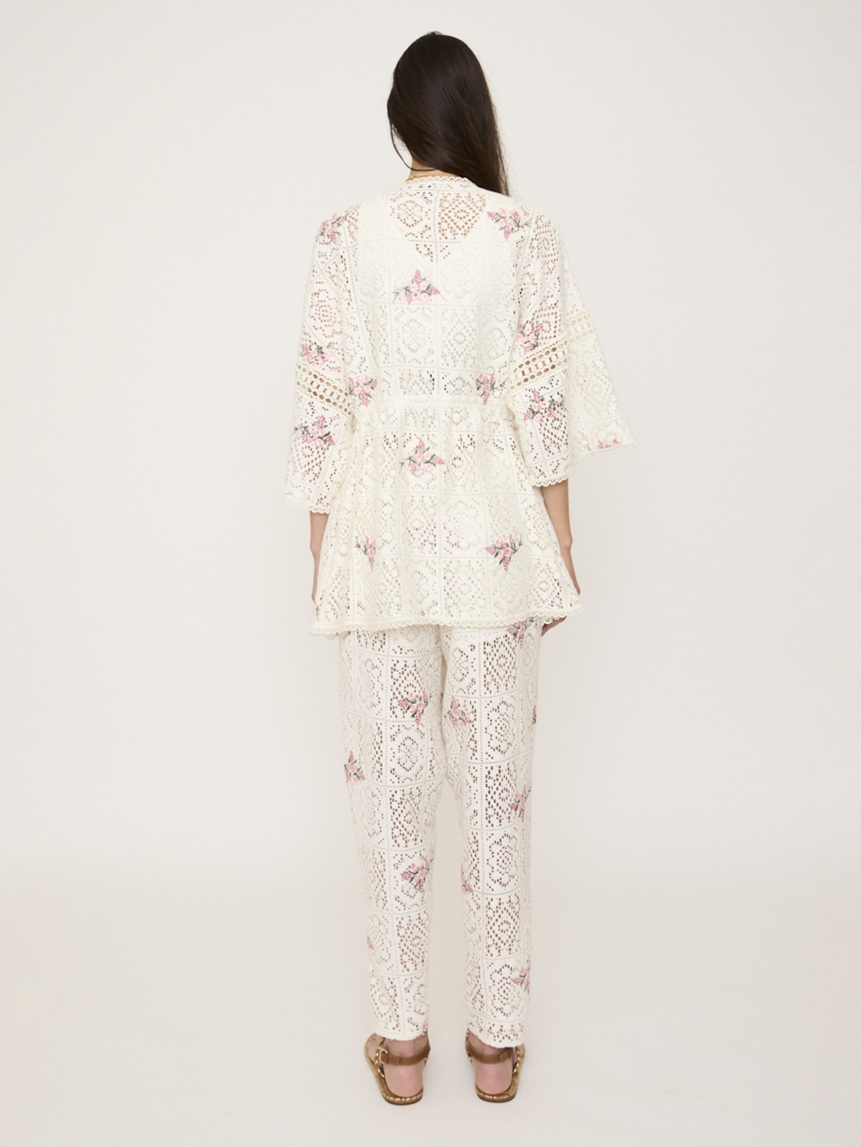 Kimono Feminino Capa Bouquet V27 Off White Mixed