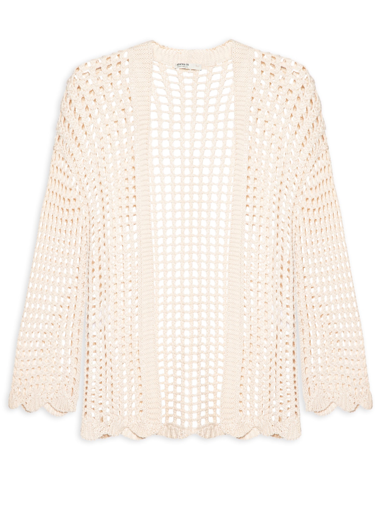 Kimono Feminino Crochet Bege Dress To