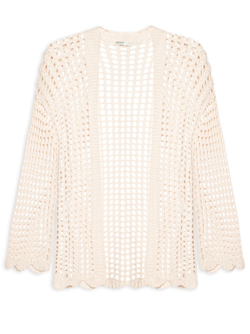 Kimono Feminino Crochet - Bege