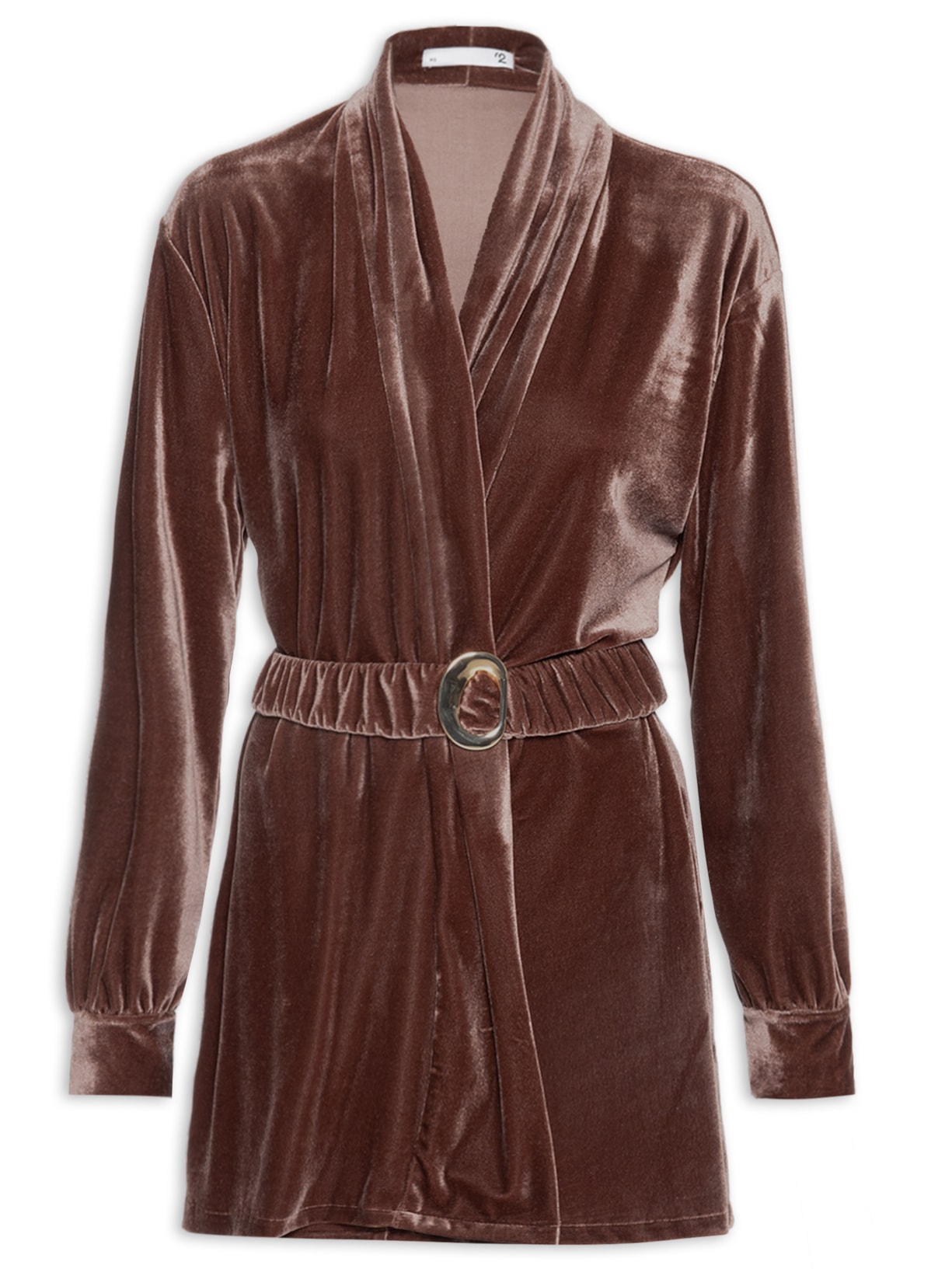 Kimono Feminino Em Veludo Com Cinto Marrom  '2Essential