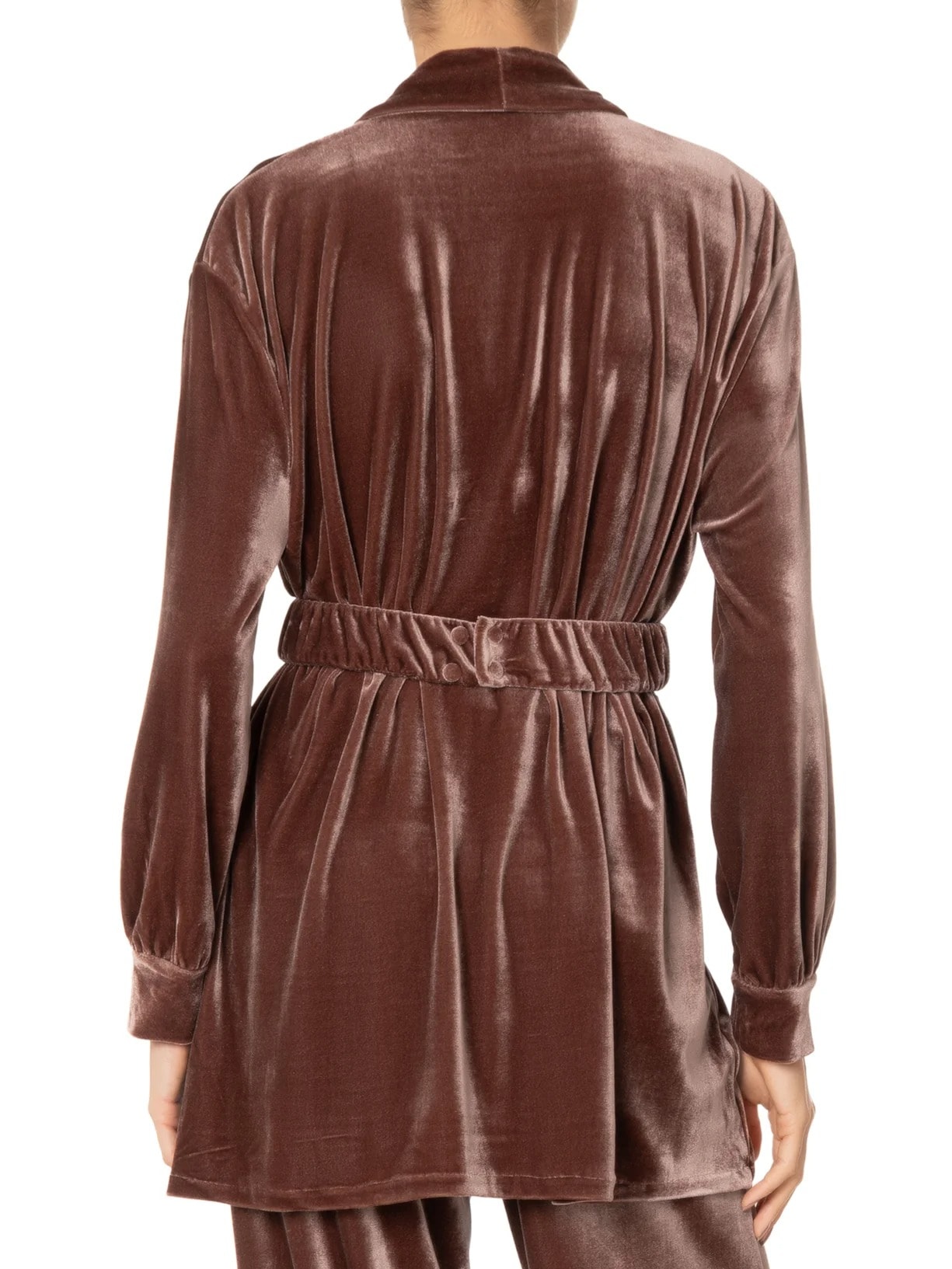 Kimono Feminino Em Veludo Com Cinto Marrom  '2Essential