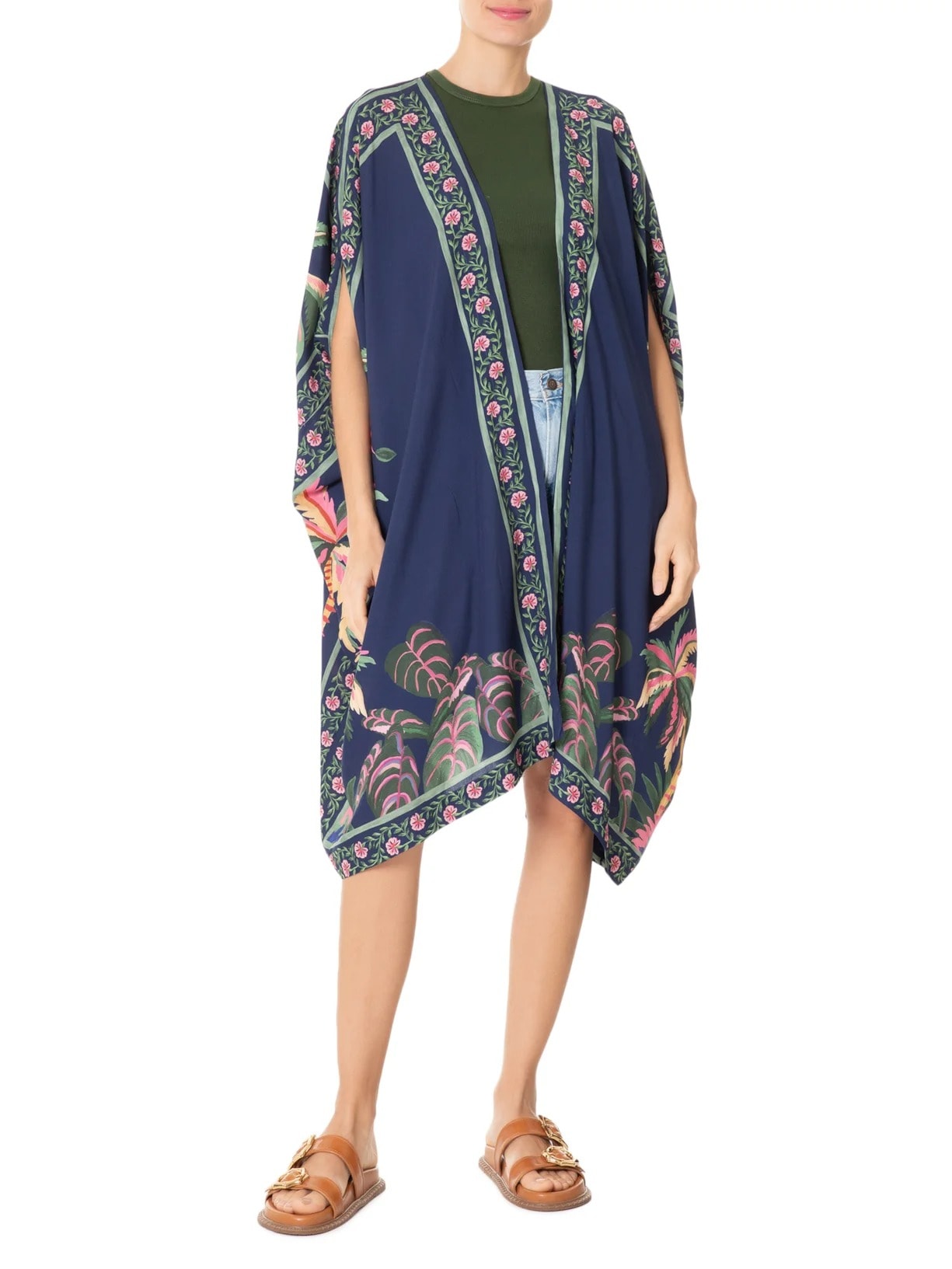 Kimono Feminino Encanto da Natureza Azul Farm