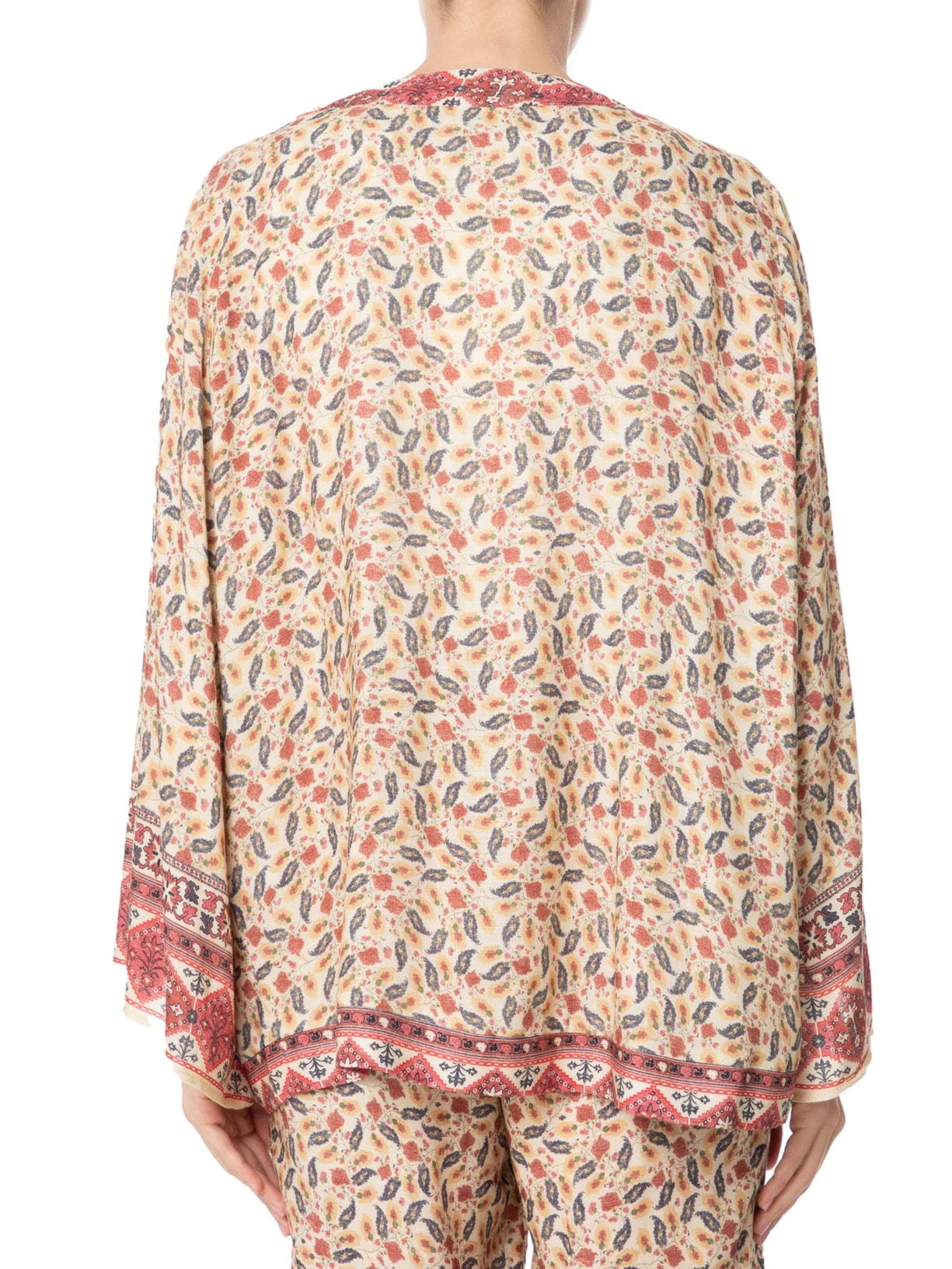 Kimono Feminino Estampa Armênia Bege  Maria Filó