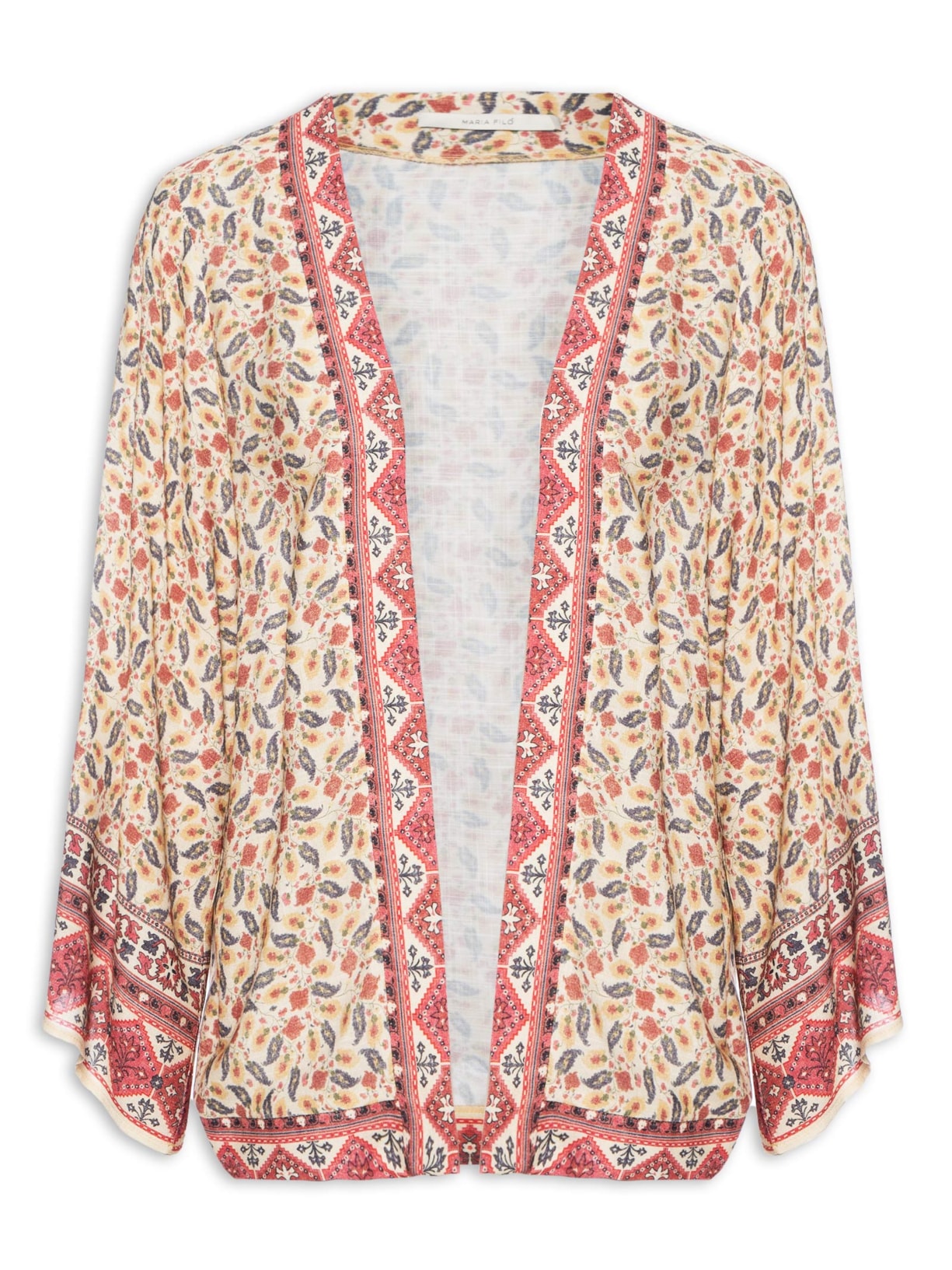 Kimono Feminino Estampa Armênia Bege  Maria Filó