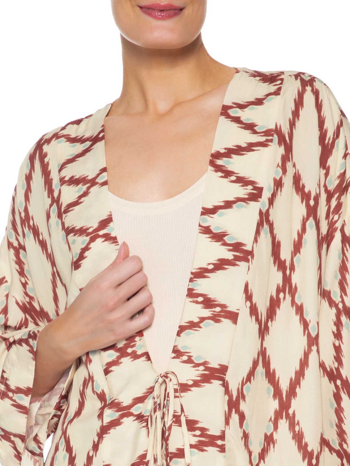Kimono Feminino Estampa Férias De Verão Vermelho Dress To