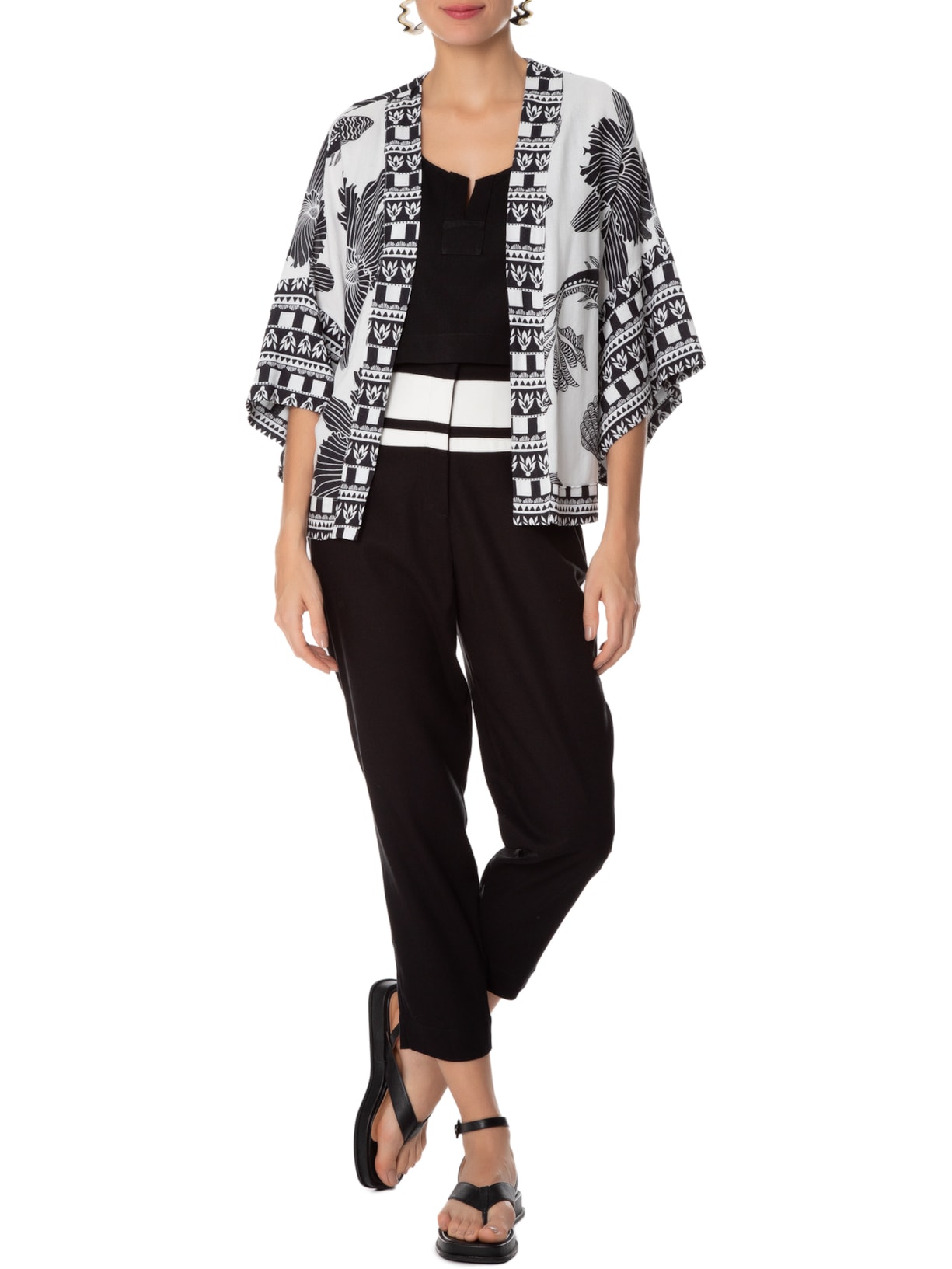 Kimono Feminino Estampa Mergulho Branco Dress To