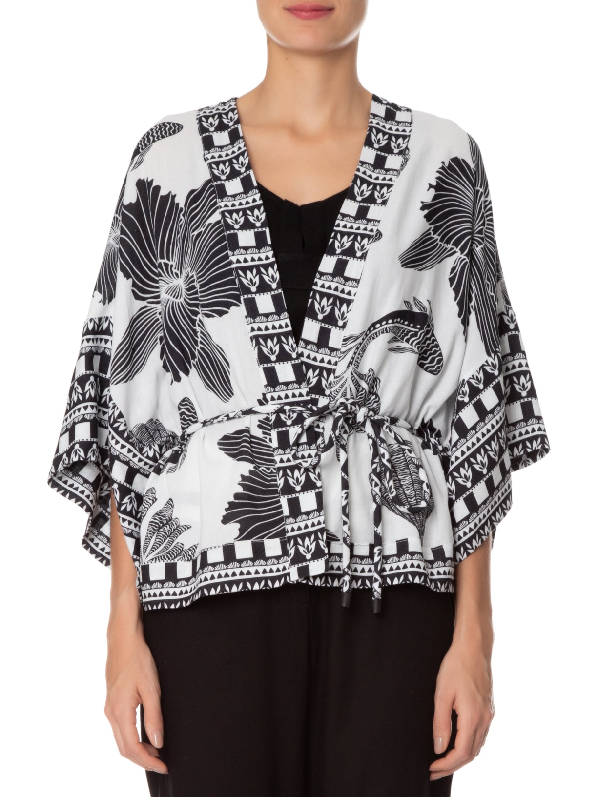 Kimono Feminino Estampa Mergulho Branco Dress To