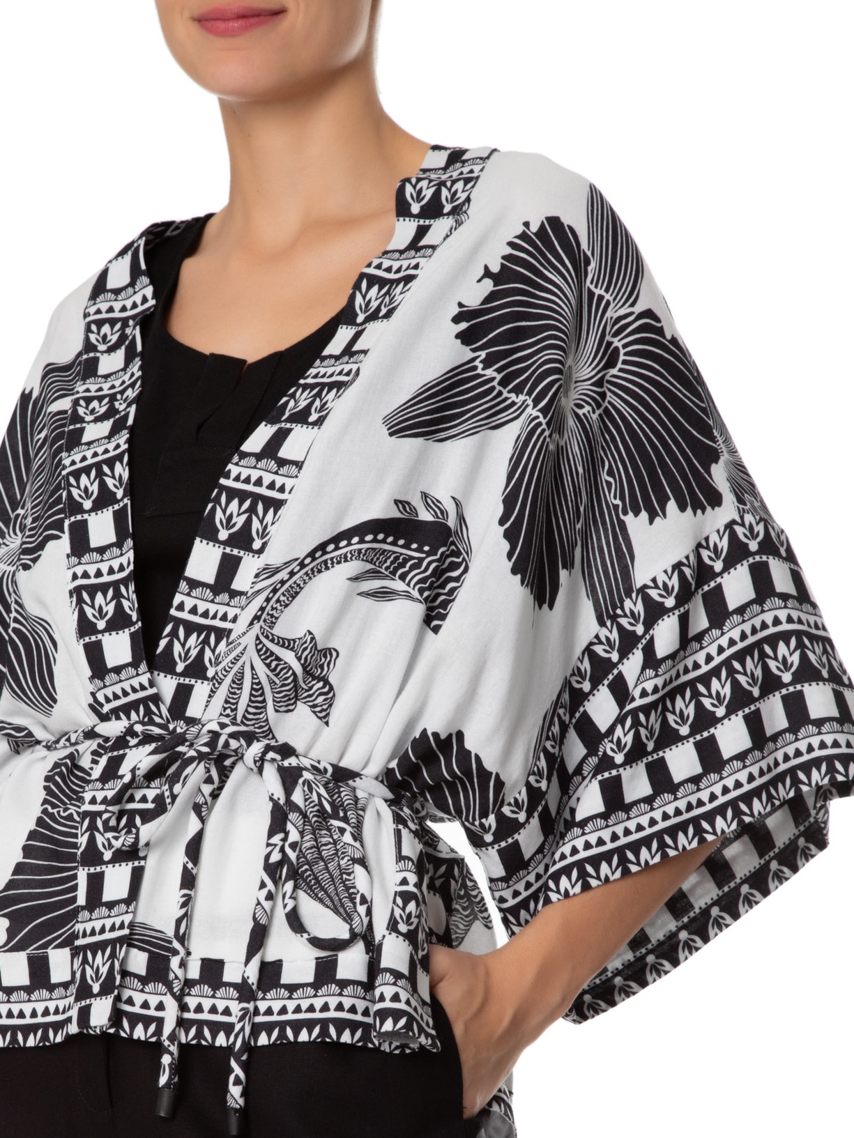 Kimono Feminino Estampa Mergulho Branco Dress To