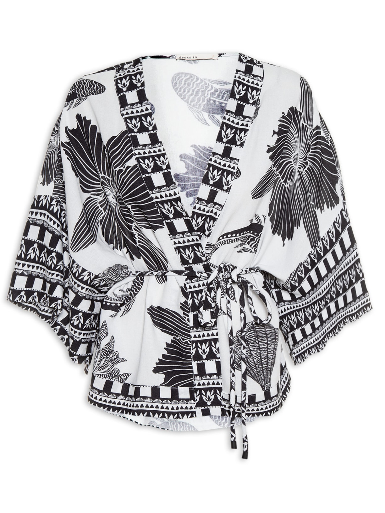 Kimono Feminino Estampa Mergulho - Branco