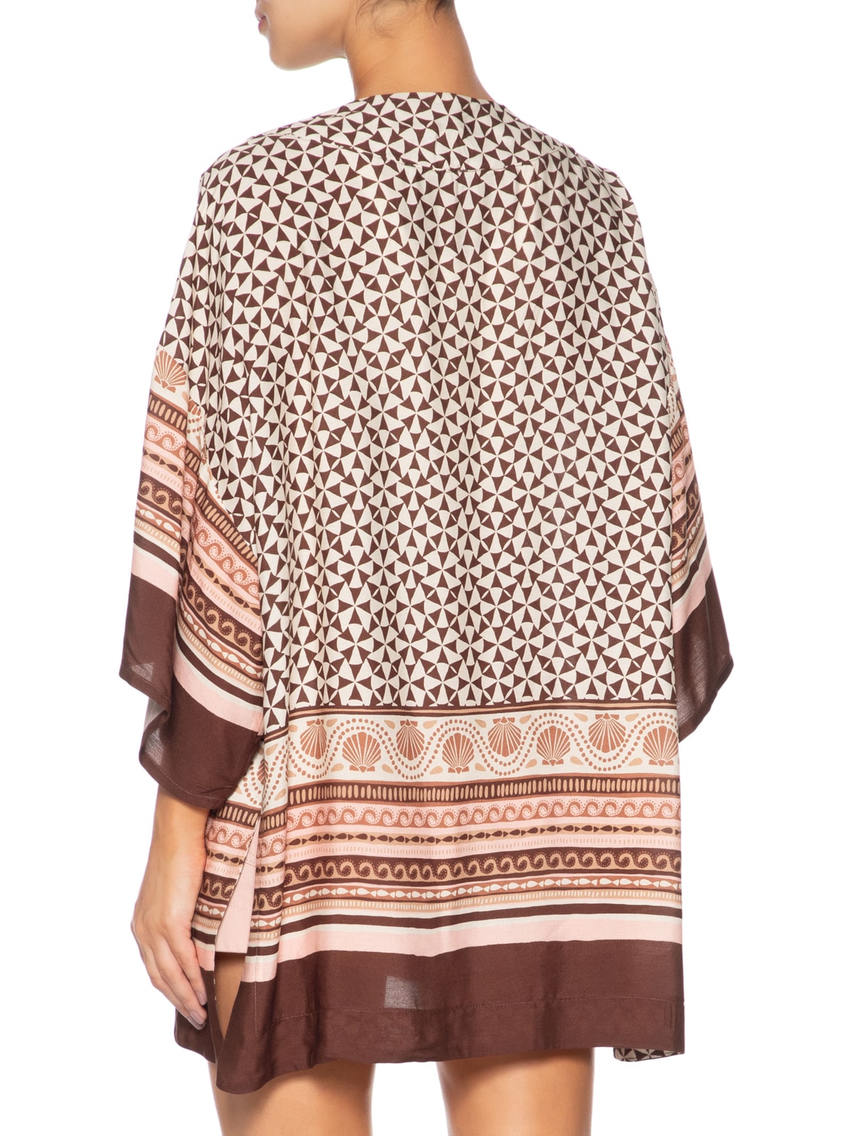 Kimono Feminino Estampa Solstício Marrom Dress To