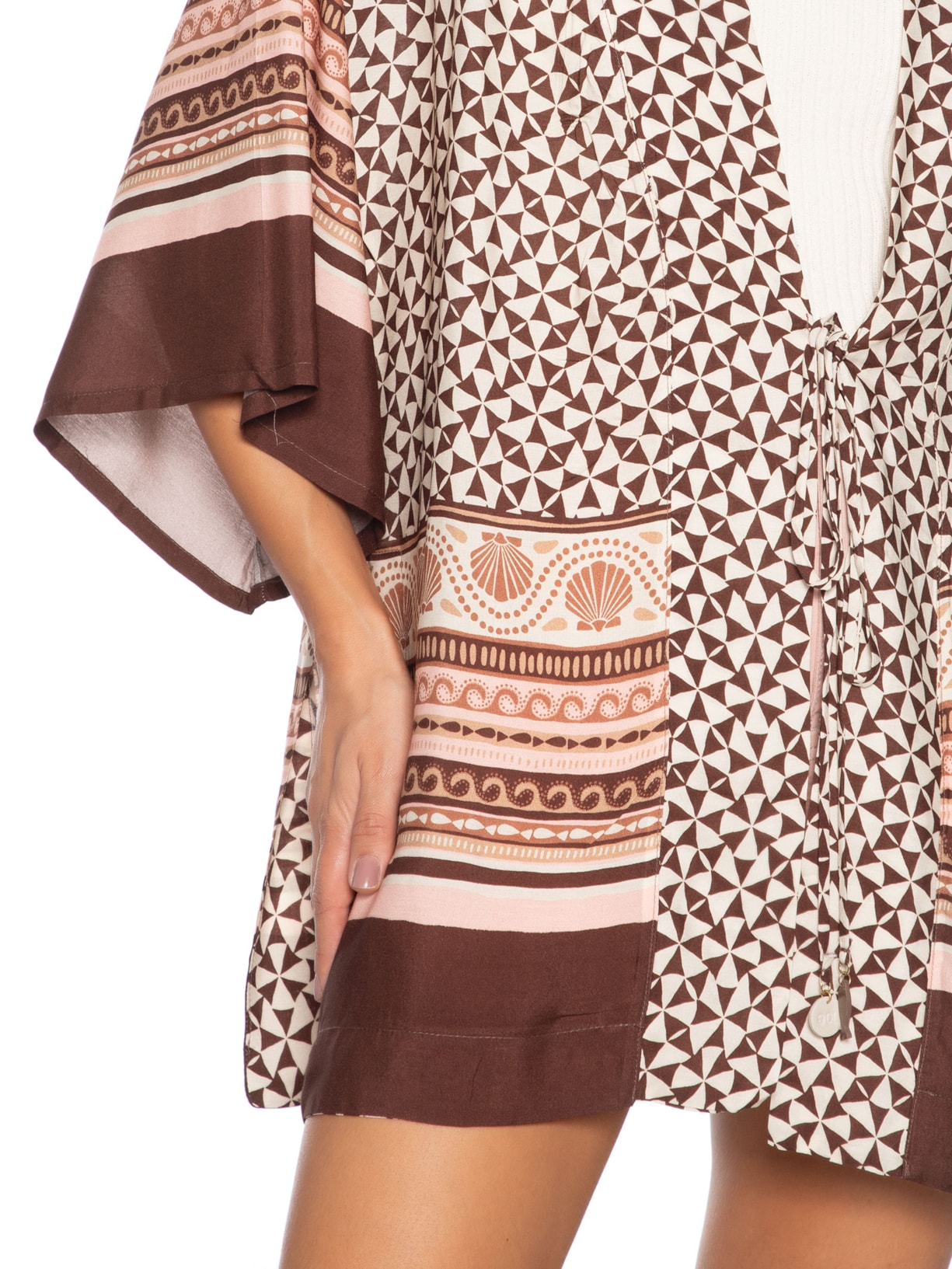 Kimono Feminino Estampa Solstício Marrom Dress To