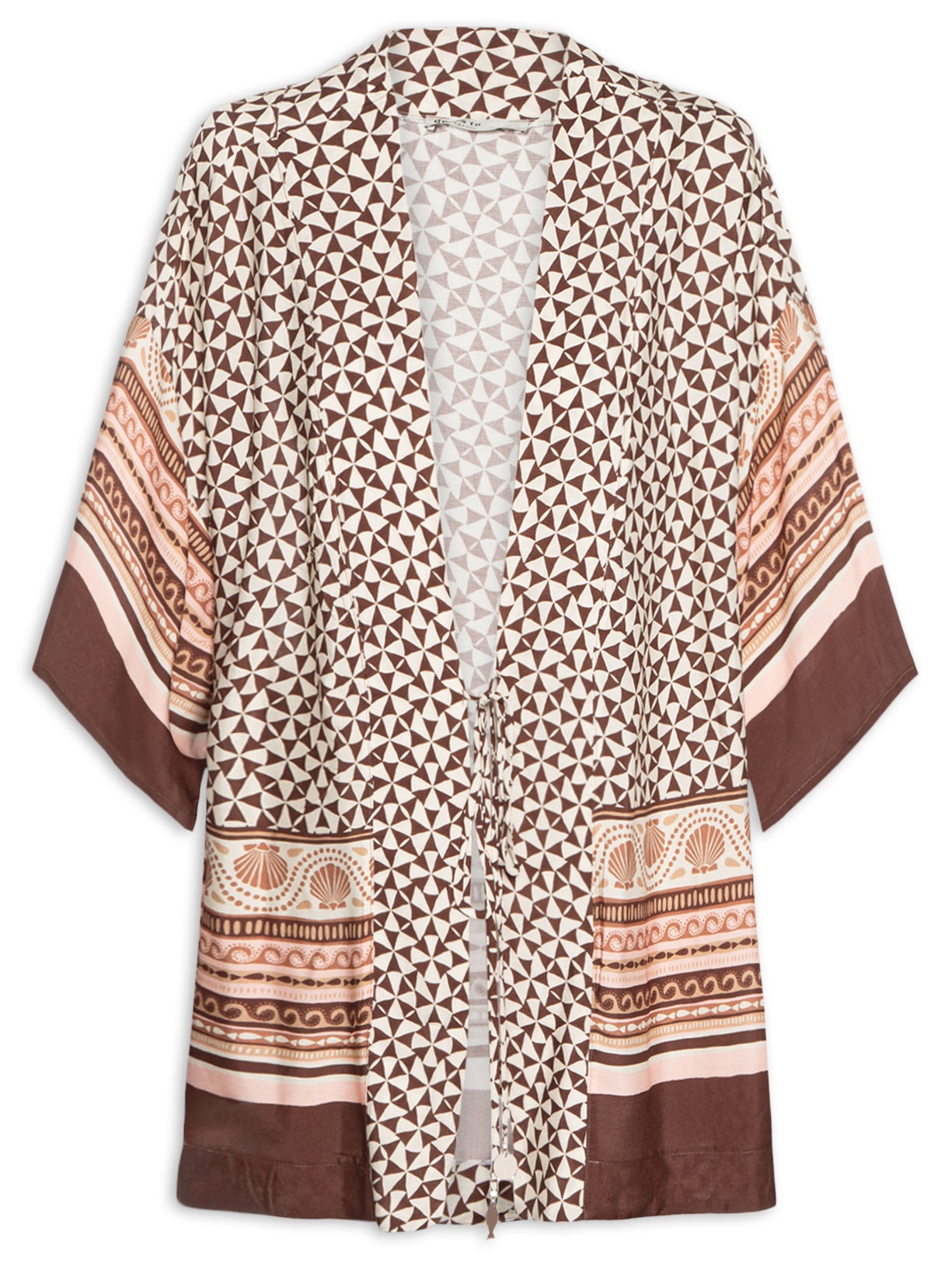 Kimono Feminino Estampa Solstício Marrom Dress To