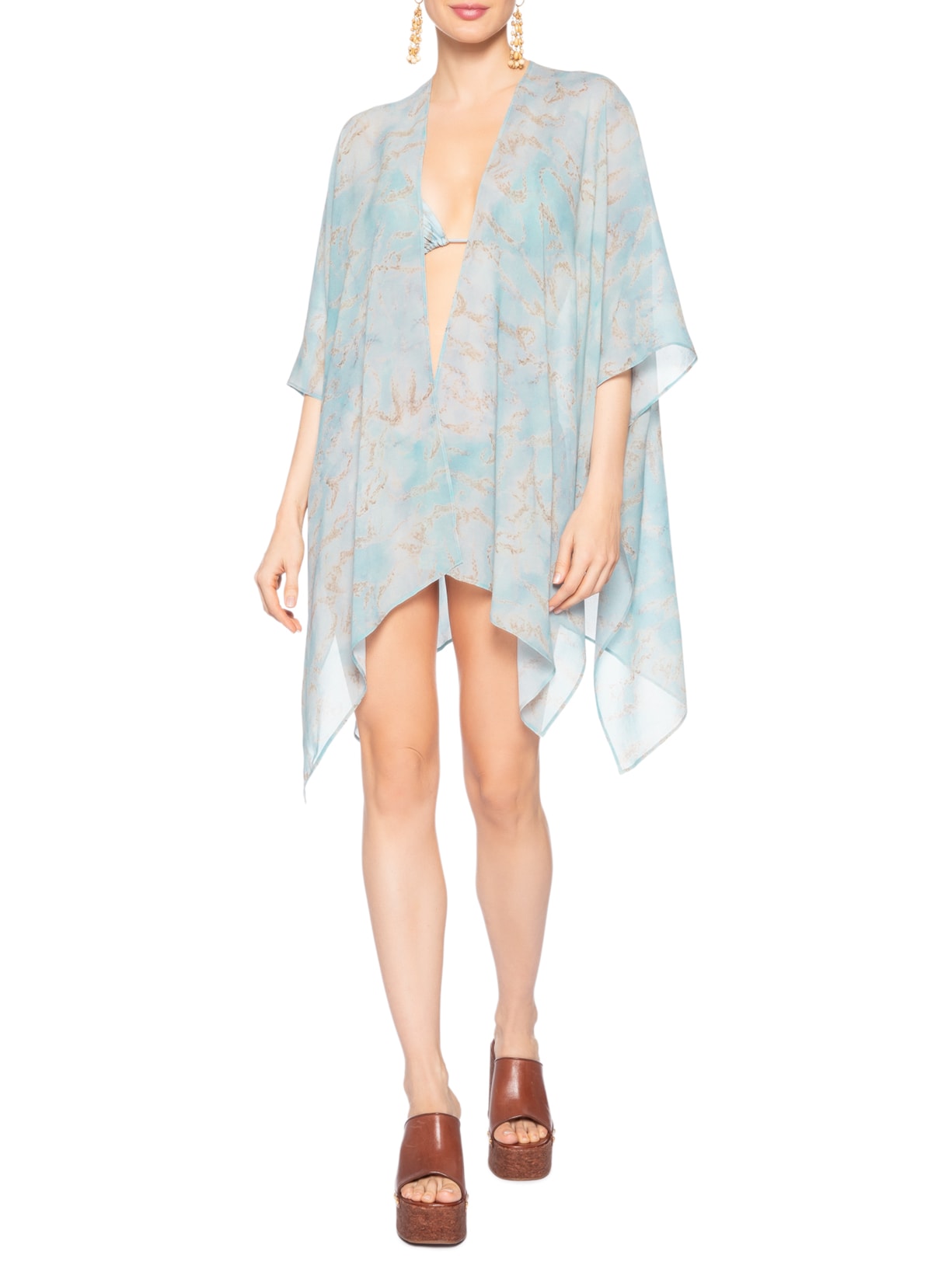 Kimono Feminino Estampado Azul Cia Marítima
