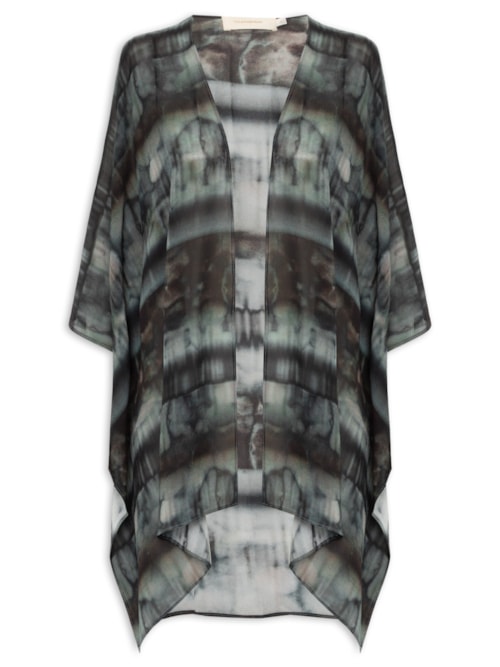 Kimono Feminino Estampado - Preto