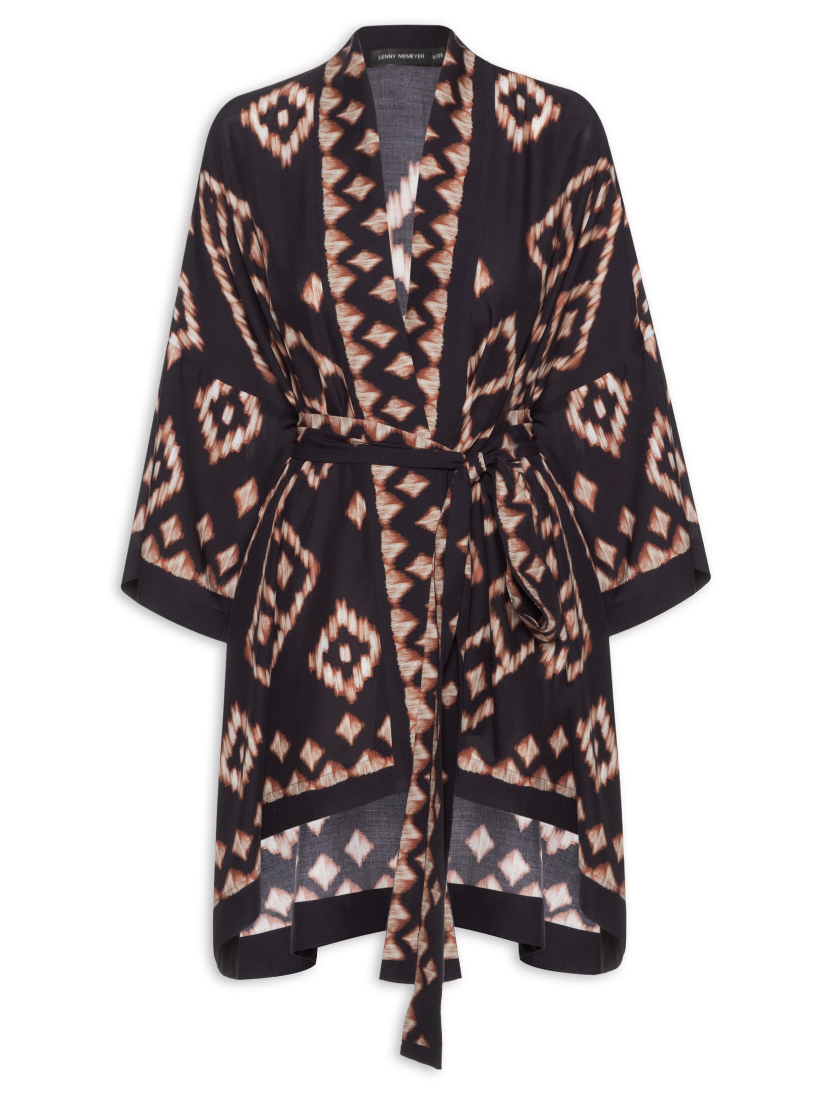 Lenny Niemeyer - Kimono Feminino Fenda Lateral - Preto