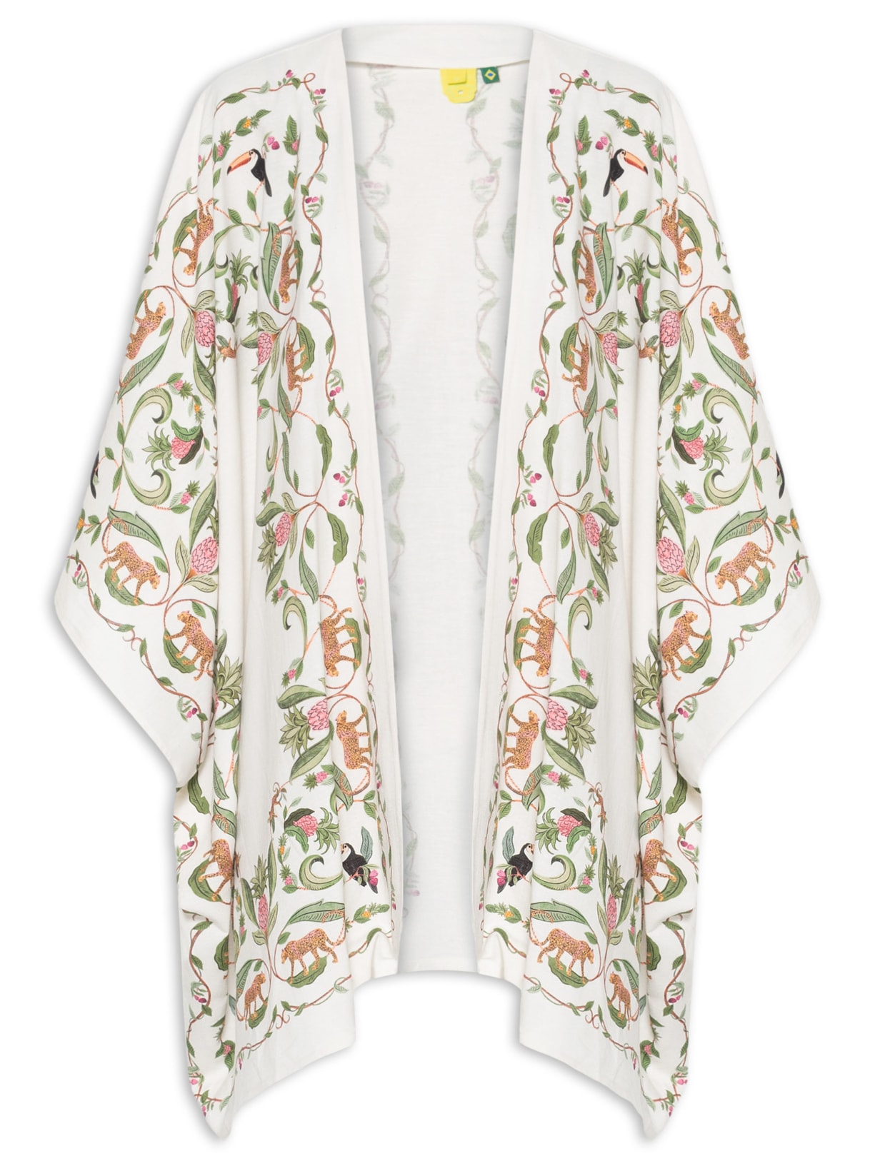 Kimono Feminino Floresta Doce Branco Farm