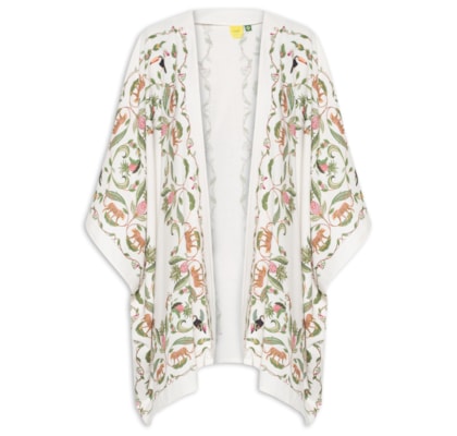 Kimono Feminino Floresta Doce - Branco