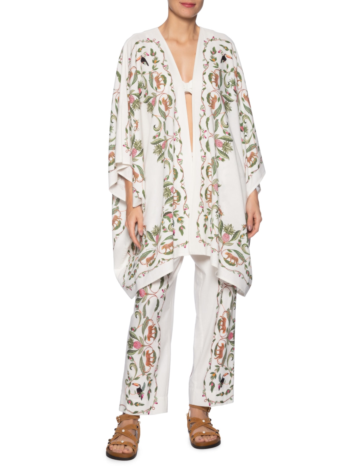 Kimono Feminino Floresta Doce Branco Farm