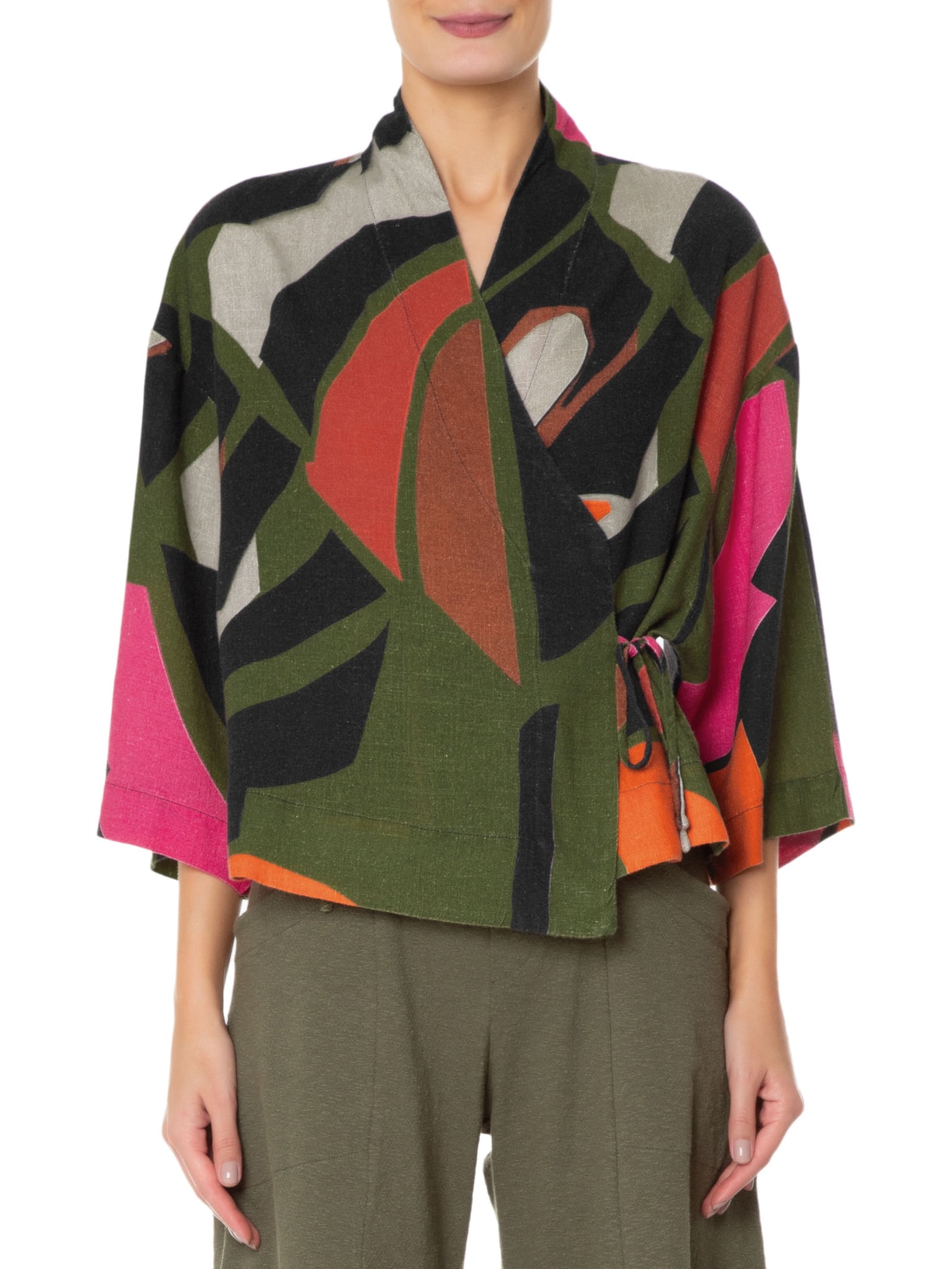 Kimono Feminino Folhagem Verde Osklen