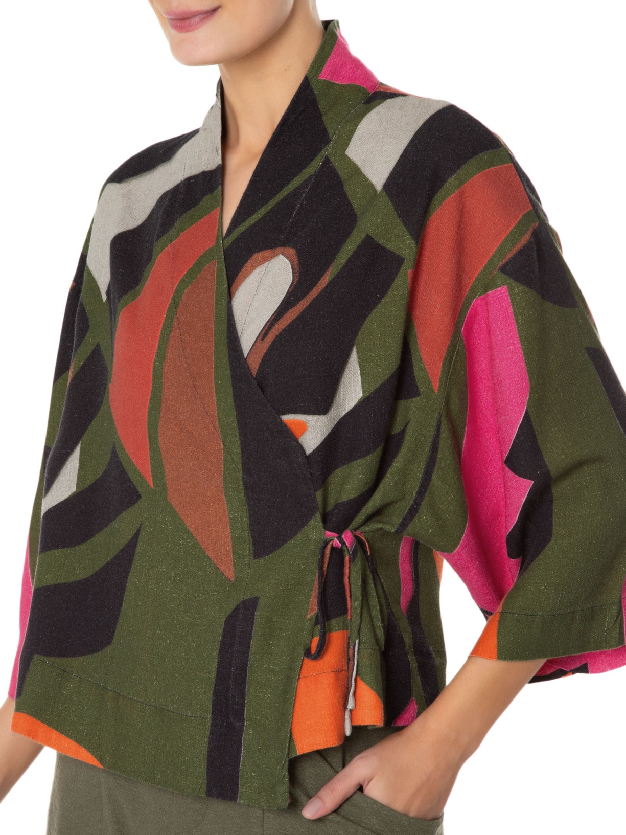 Kimono Feminino Folhagem Verde Osklen