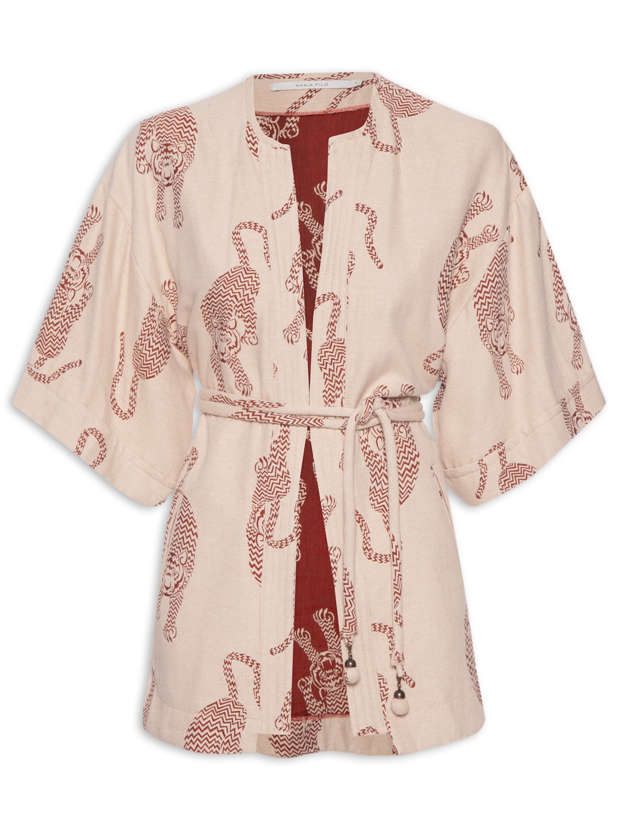 Kimono Feminino Jacquard Miragem - Bege