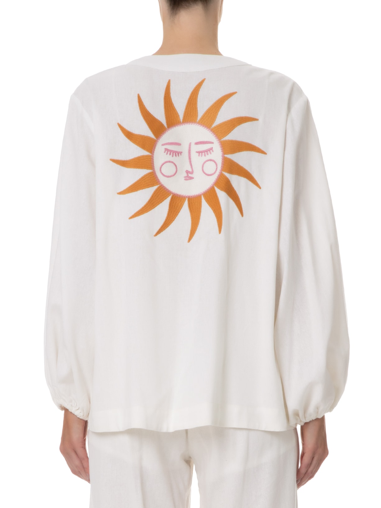 Kimono Feminino Linho Bordado Sol Love Dress Off White