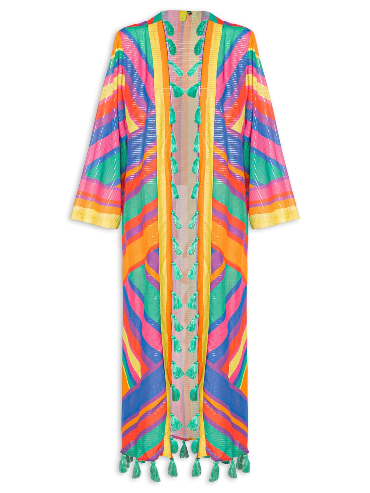 Kimono Feminino Localizado Listra Bia - Azul